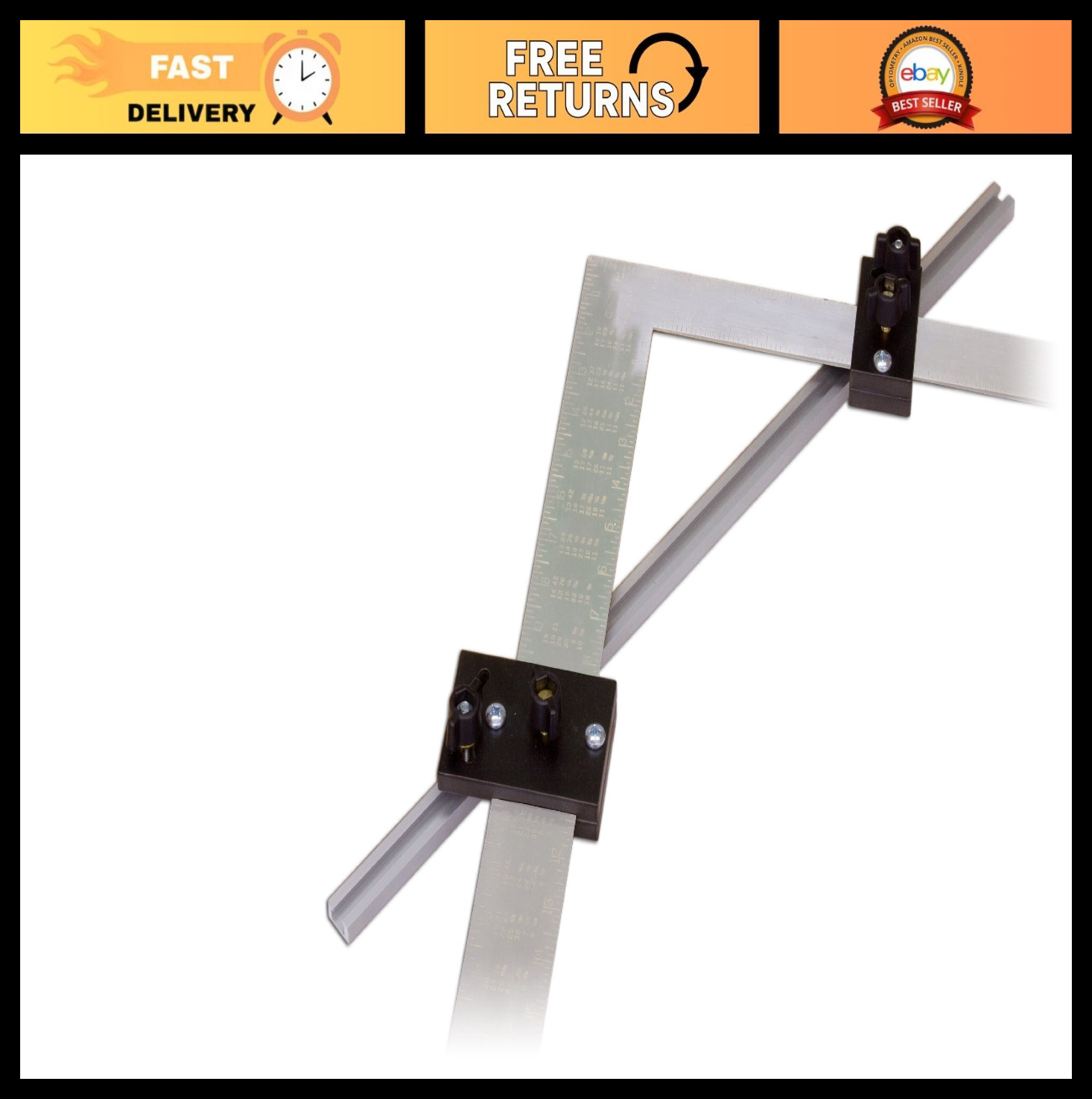 Deluxe Stair Gauge Kit for Layouts | 3/8" Phenolic Body & 24" Aluminum Fence