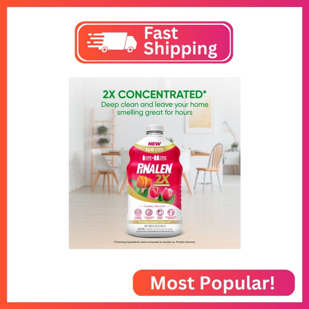 PINALEN 2X Max Aromas Concentrated Multipurpose Cleaner - Floral Delight Scent -