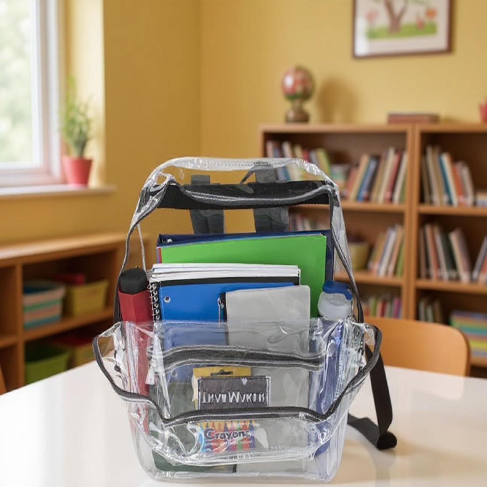 Trail maker Clear Backpack Heavy Duty with Padded Straps, Side Pockets for Ki...
