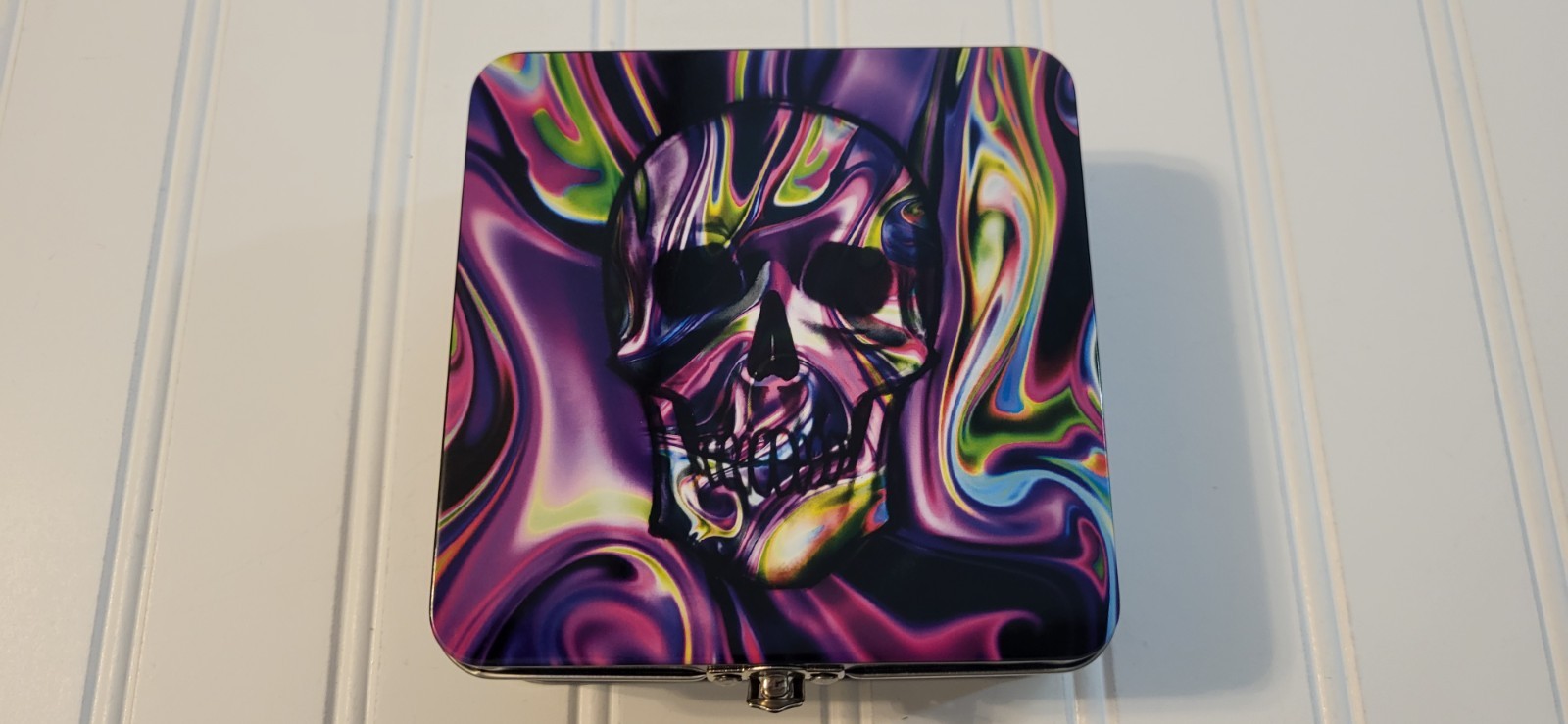 Smokezilla Metal Storage Box With Rolling Tray & Hasp 5" X 5" Inches