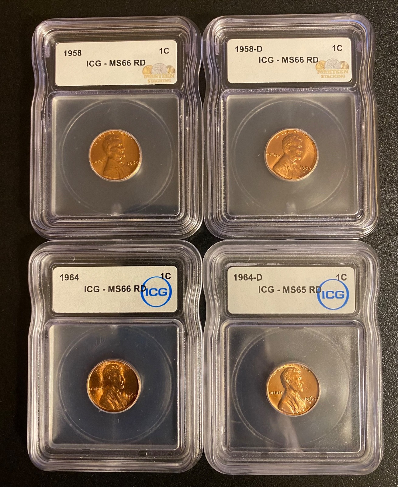 Mixed Lot of ICG graded United States Small Cents