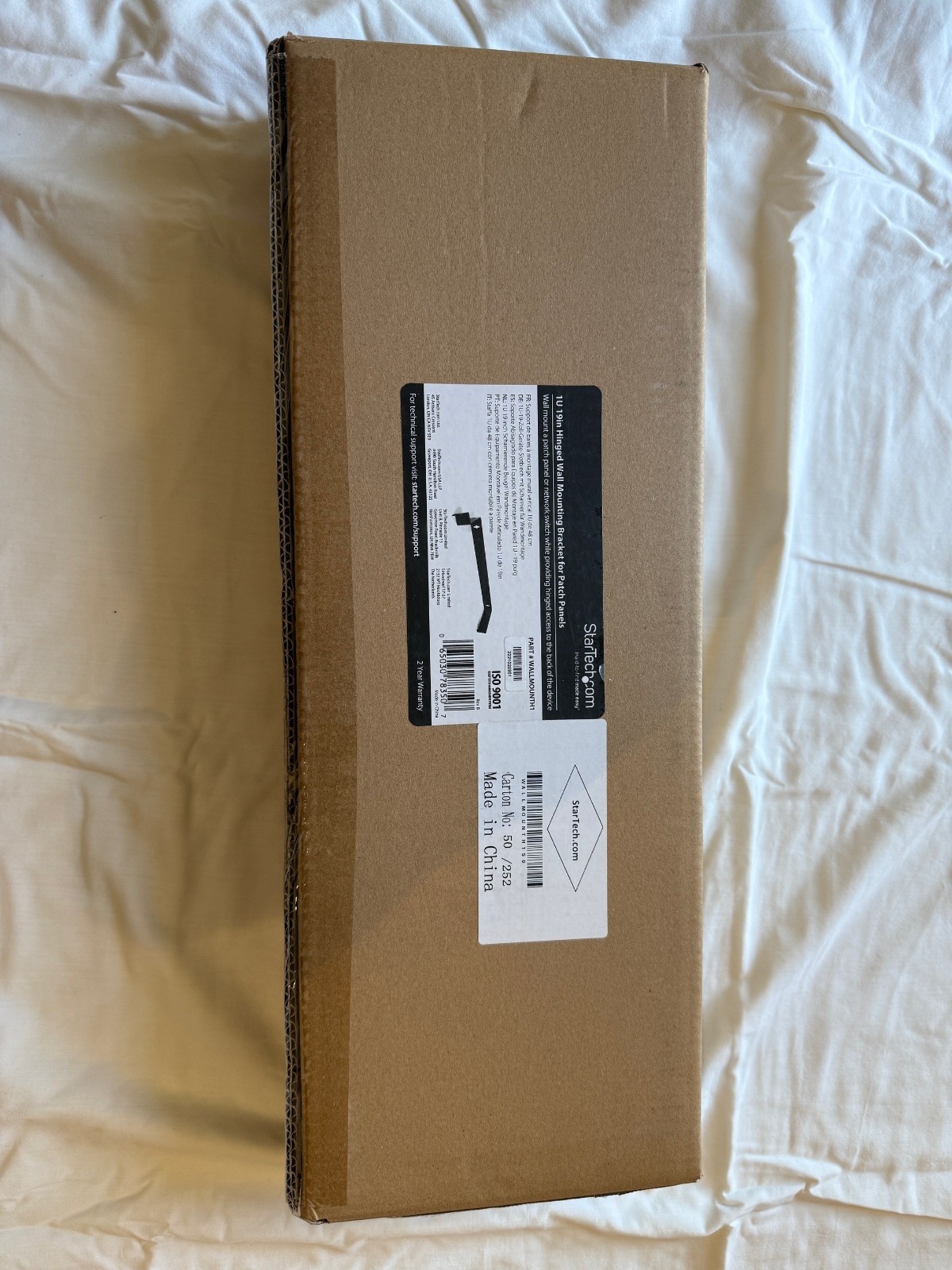 StarTech 1U 19in hinged wall mounting bracket for patch panels