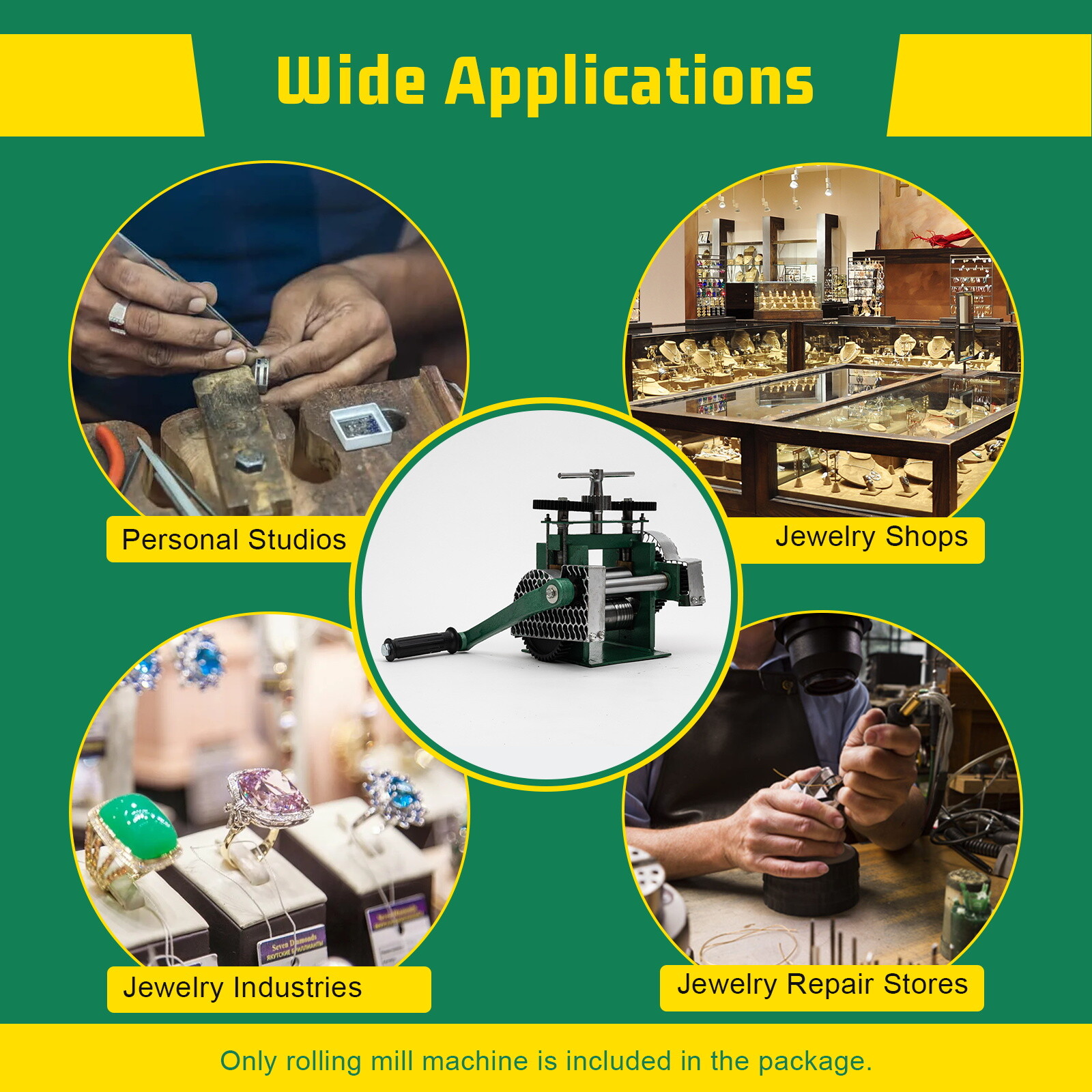 Rolling Mill Machine Rollers Metal Wire Flat Jewelry Tool Manual Combination USA