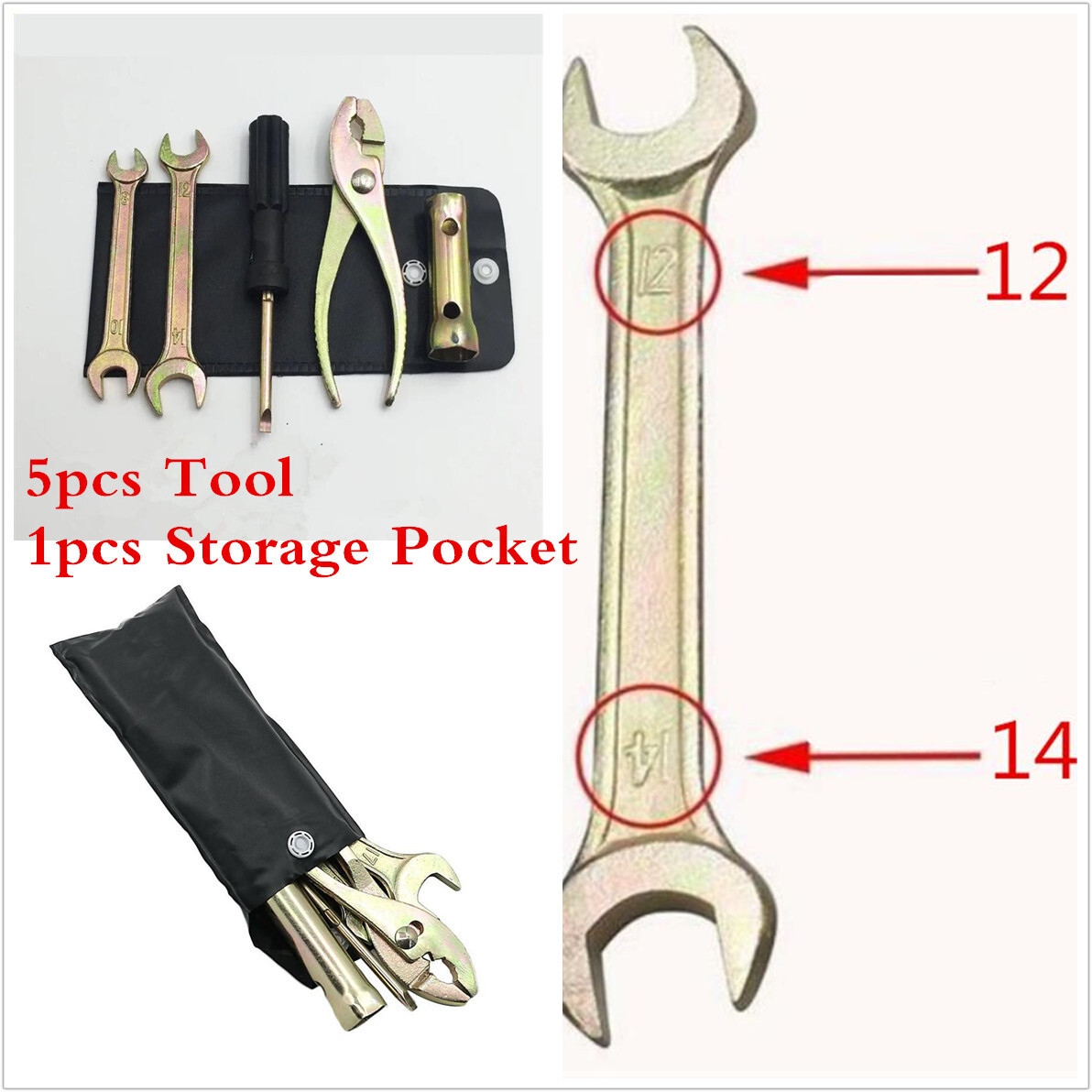 For Honda Motorcycle Tool Kit Screwdriver Spanner Spark Plug Wrench+Storage Bag