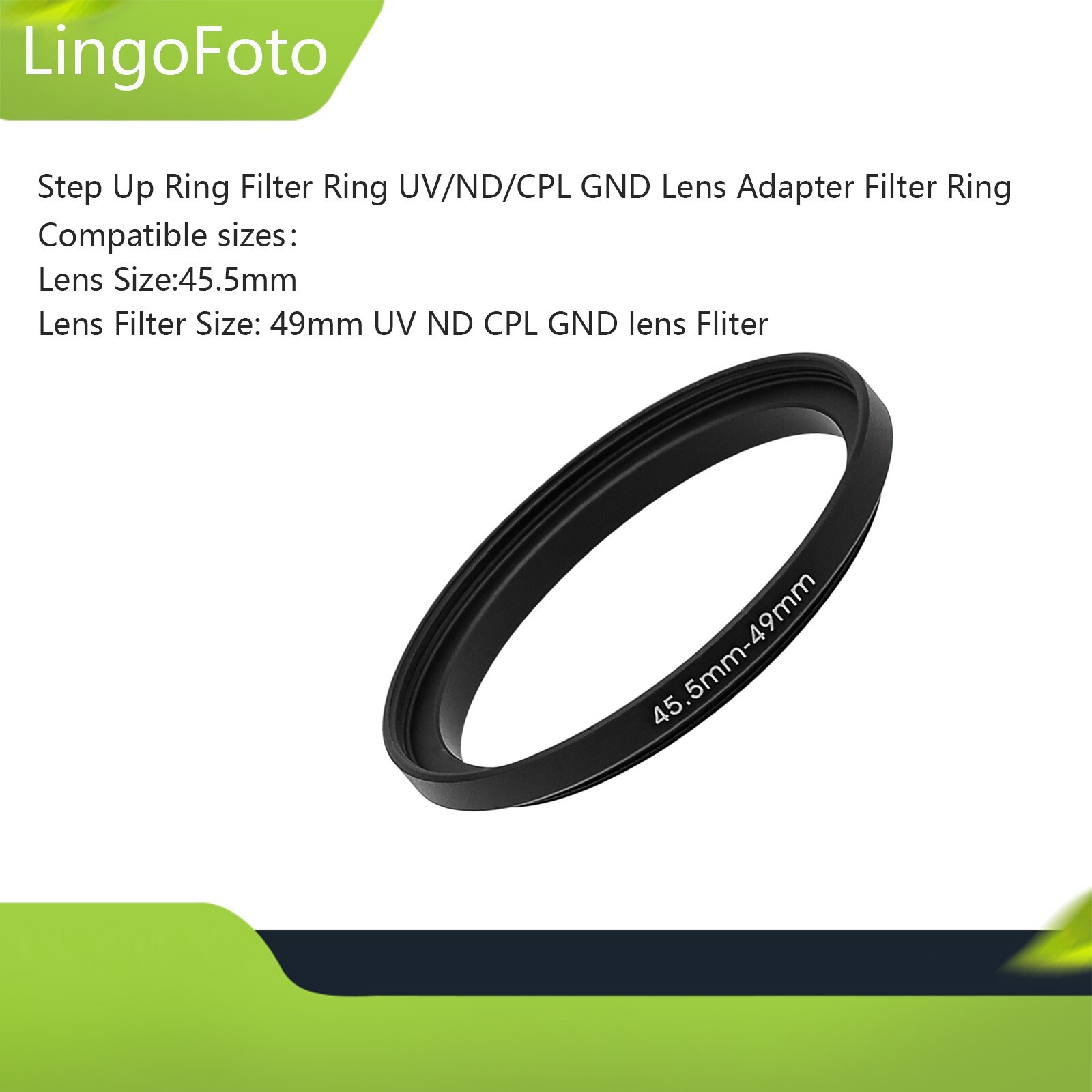 45.5-49mm Step-up Step Up Ring Filter Ring UV/ND/CPL Lens Adapter Filter Ring