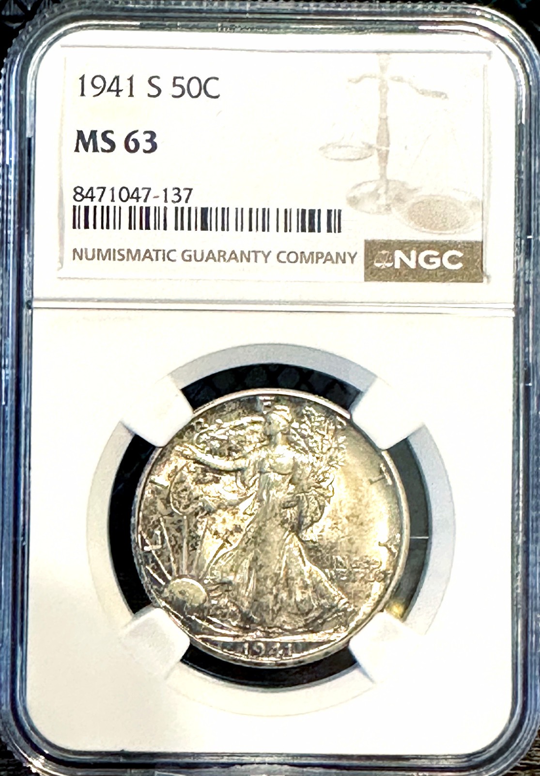 💎 1941-S Walking Liberty Half Dollar NGC MS63 🦅 Tough Date – Nice Luster!