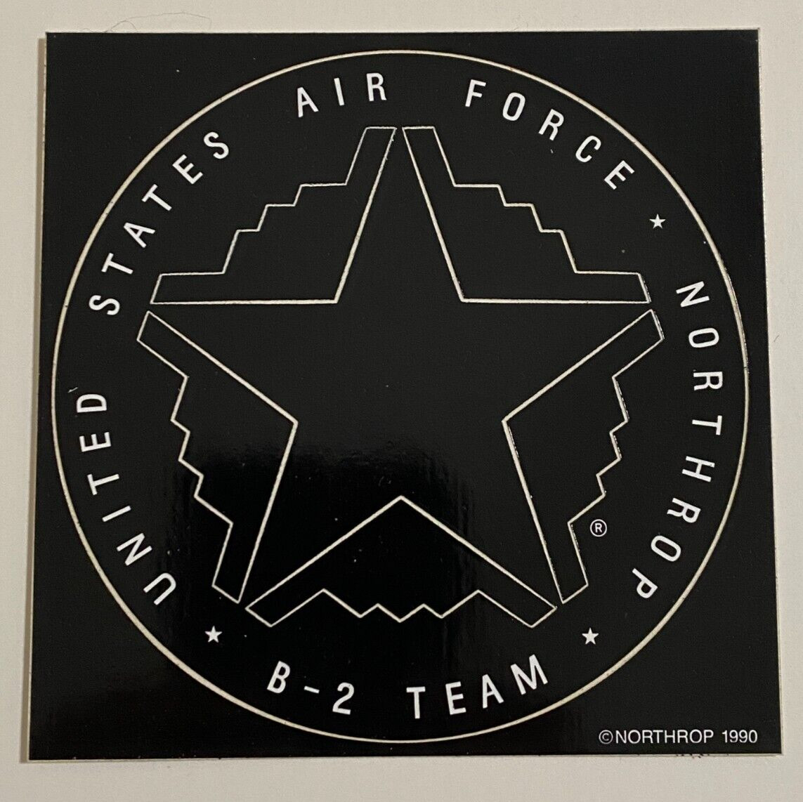 United States Air Force Northrop B-2 Team 5" Round Sticker, 1990