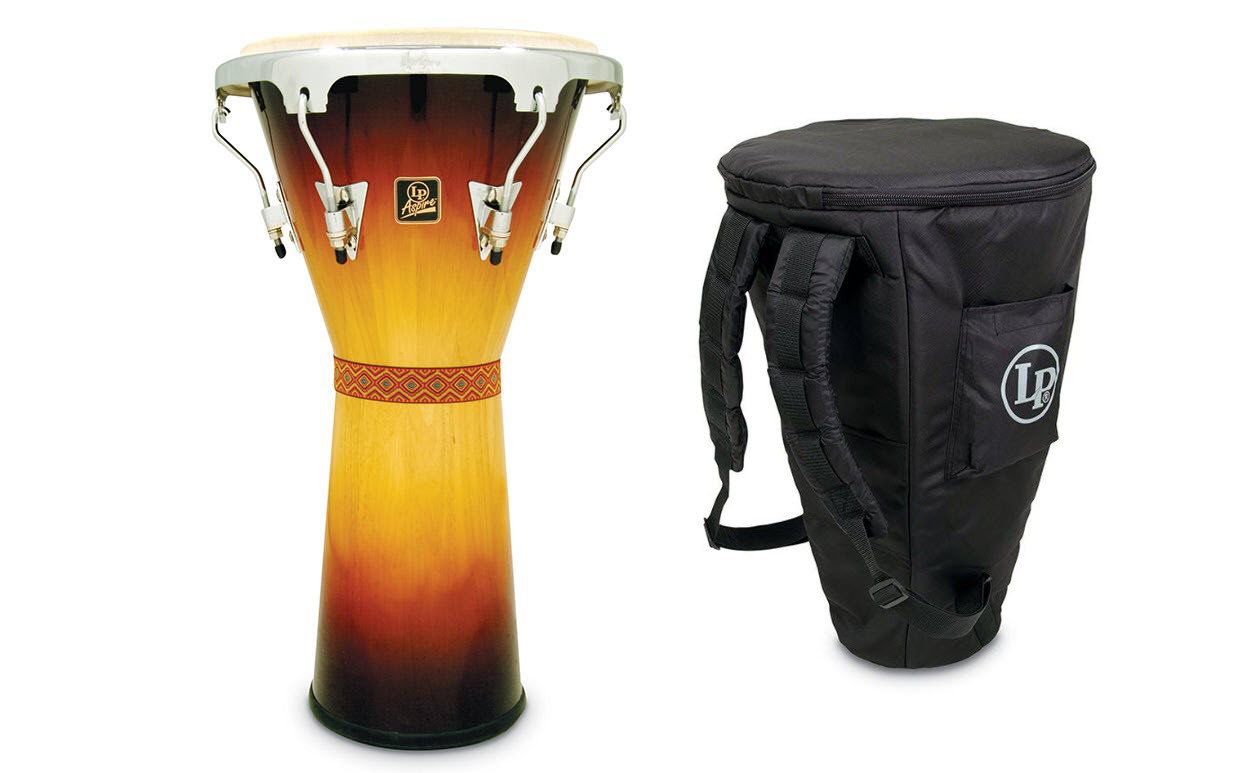 LP Aspire 12 1/2" Tunable Djembe - Vintage Sunburs + Drum Bag