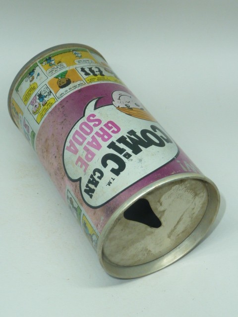 Empty Top Opened 12oz Comic Grape Soda S.S. Tab-Top