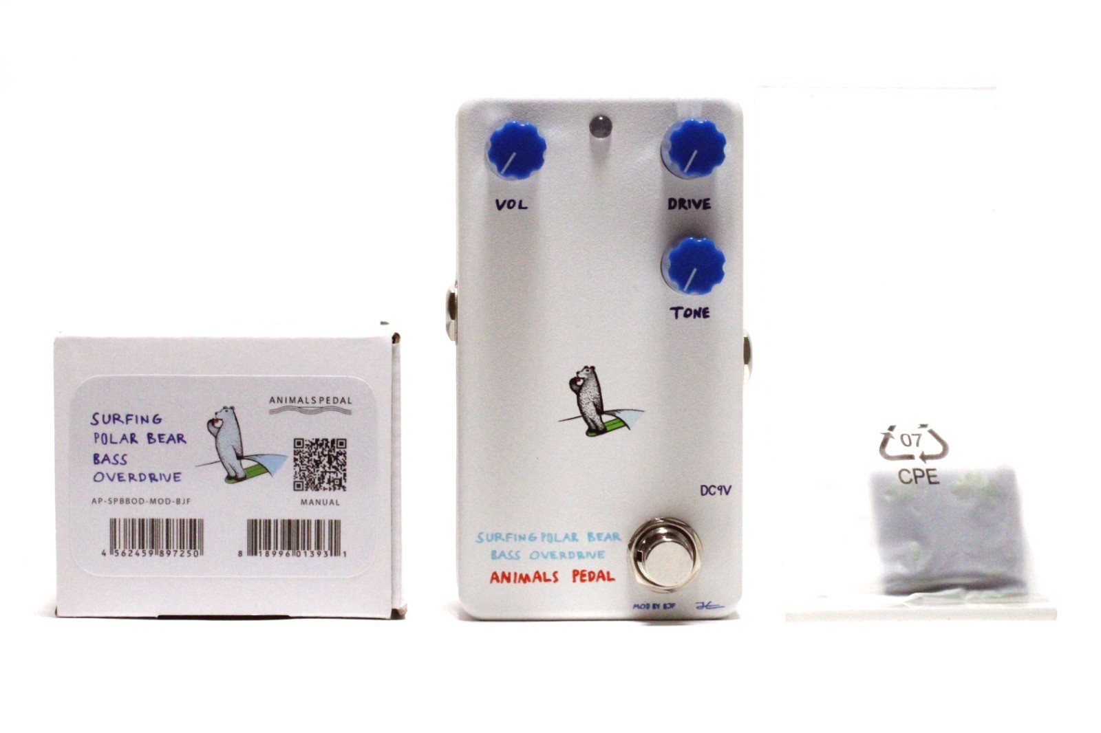 ANIMALS PEDAL SURFING POLAR BEAR BASS OVER DRIVE AP-SPBBOD-MOD-BJF Bass Pedal
