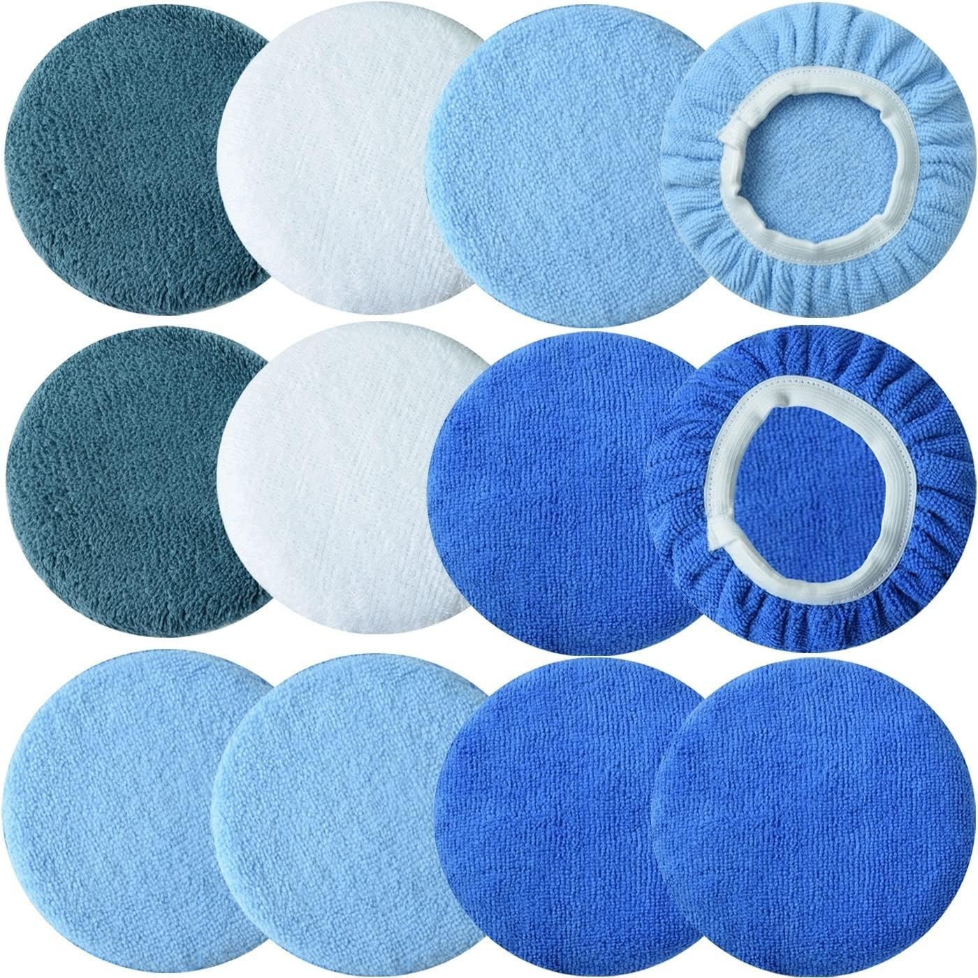 Polishing Bonnets Kit - 12pcs Bonnets for 9-10 Inch Orbital Buffer Polisher