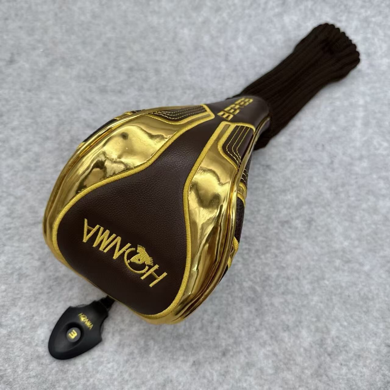 Golf Club Driver Fairway Wood Hybrid Mallet Head Cover Honma Beres Golden Plate