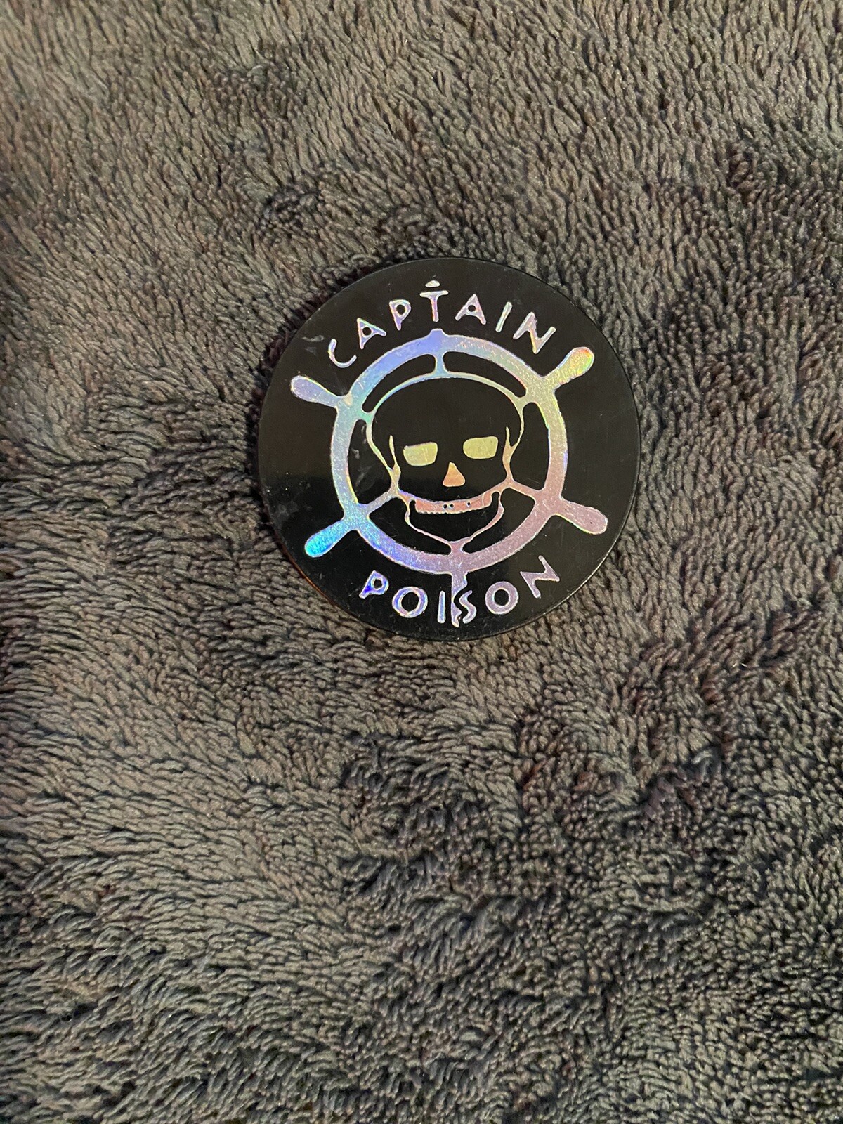 Vintage Captain Poison Coin Token Medallion Black Holofoil