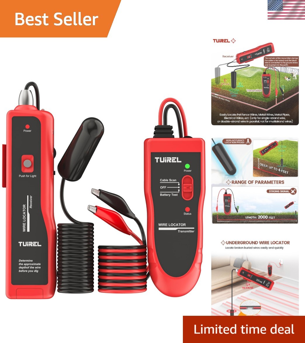 Effortless Cable Tracing: Underground Wire Locator F02 Pro, 4ft Depth/2000ft