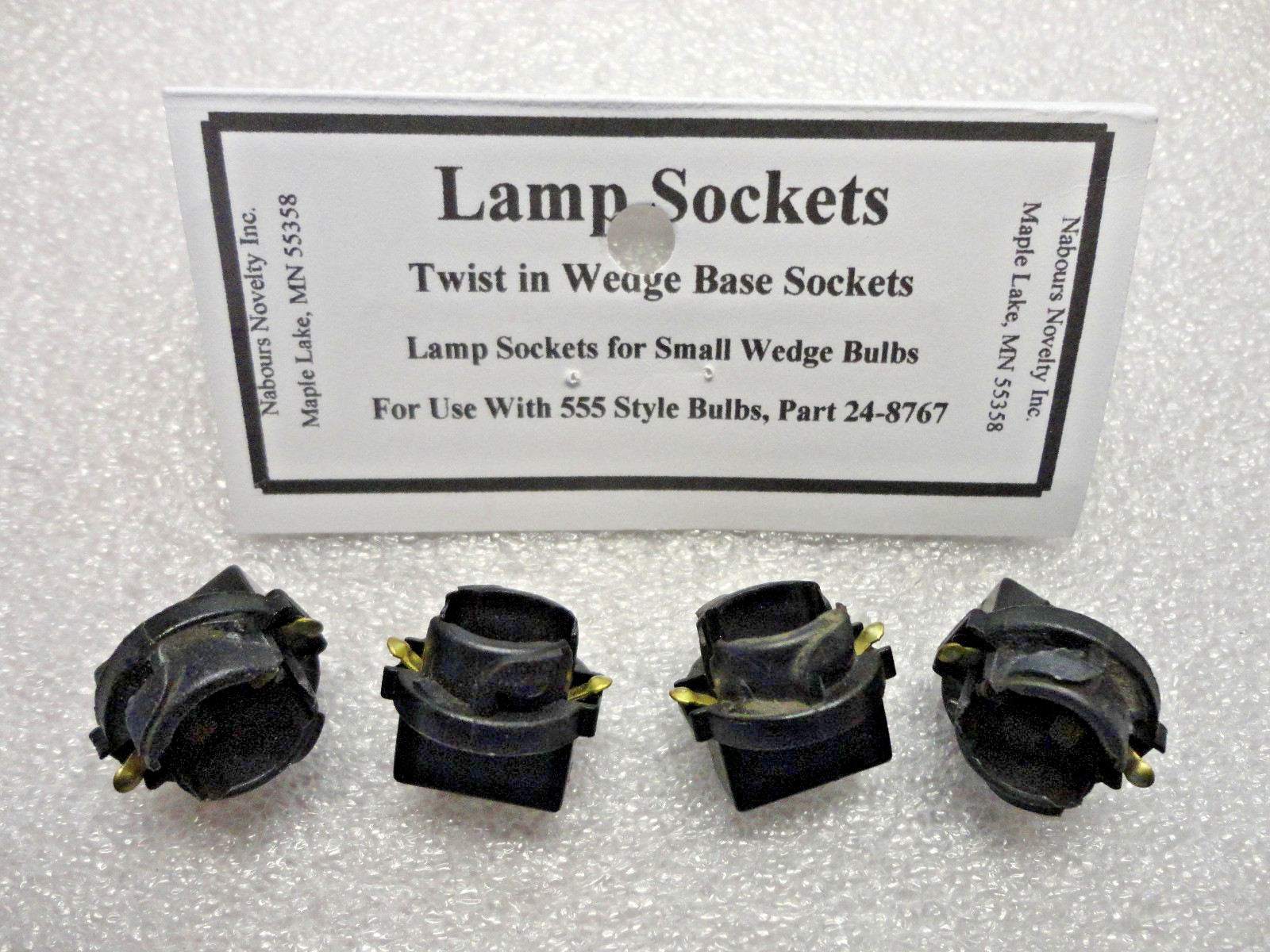 4 Pinball Mini Lamp Twist in Sockets, Used for #555 Wedge Style Mini Lamps.