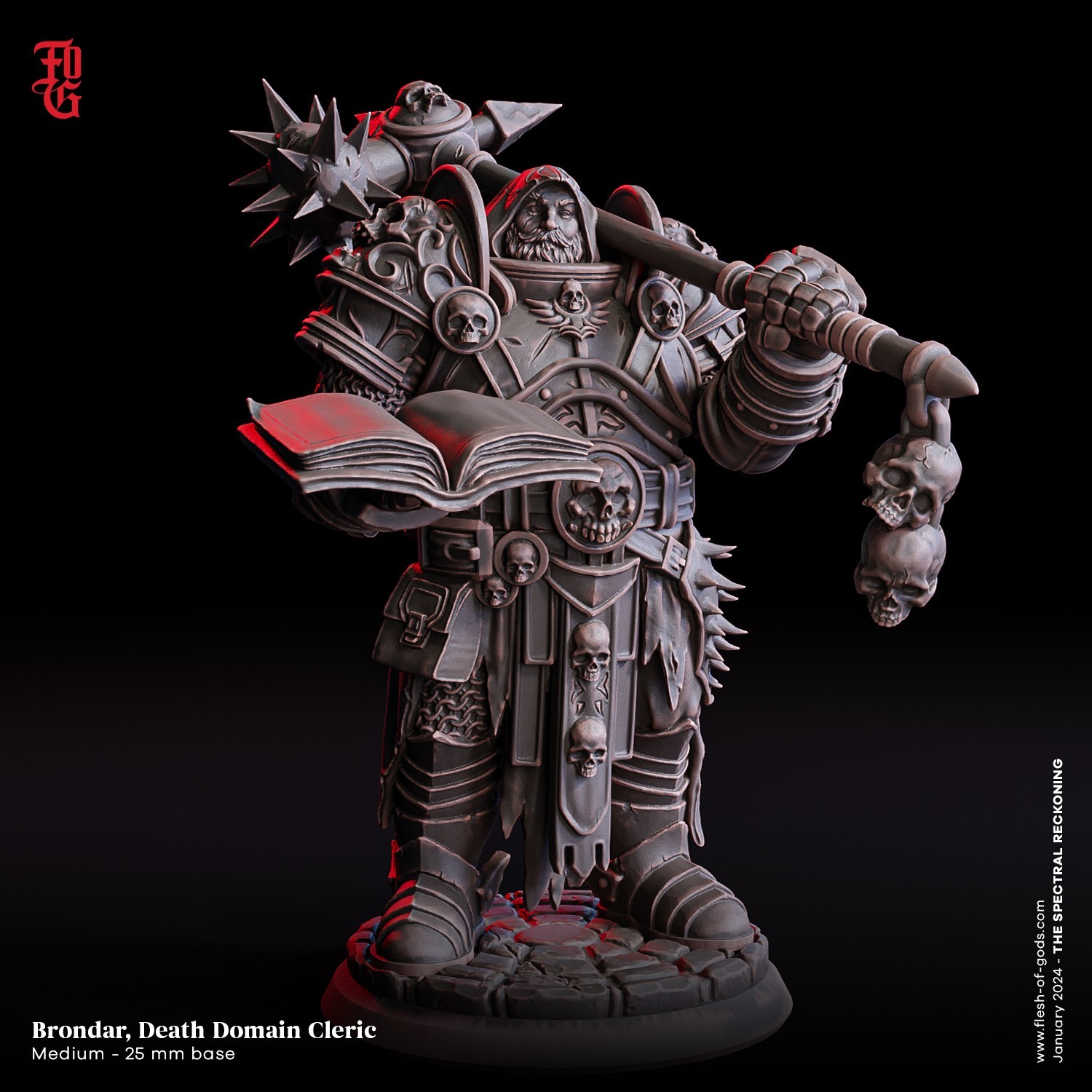 DnD Brondar Death Cleric Mini 32mm Scale TTRPG