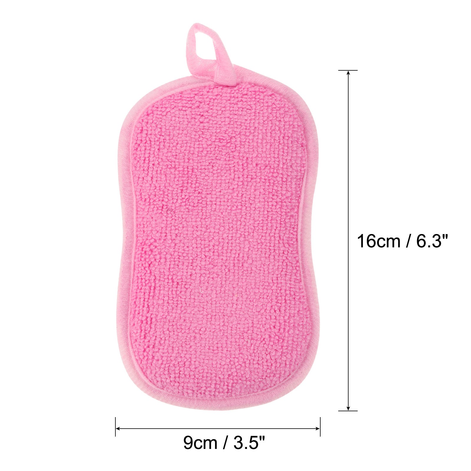 5 Pcs Multipurpose Microfiber Kitchen Dish Sponge Scrubber Pads, Pink