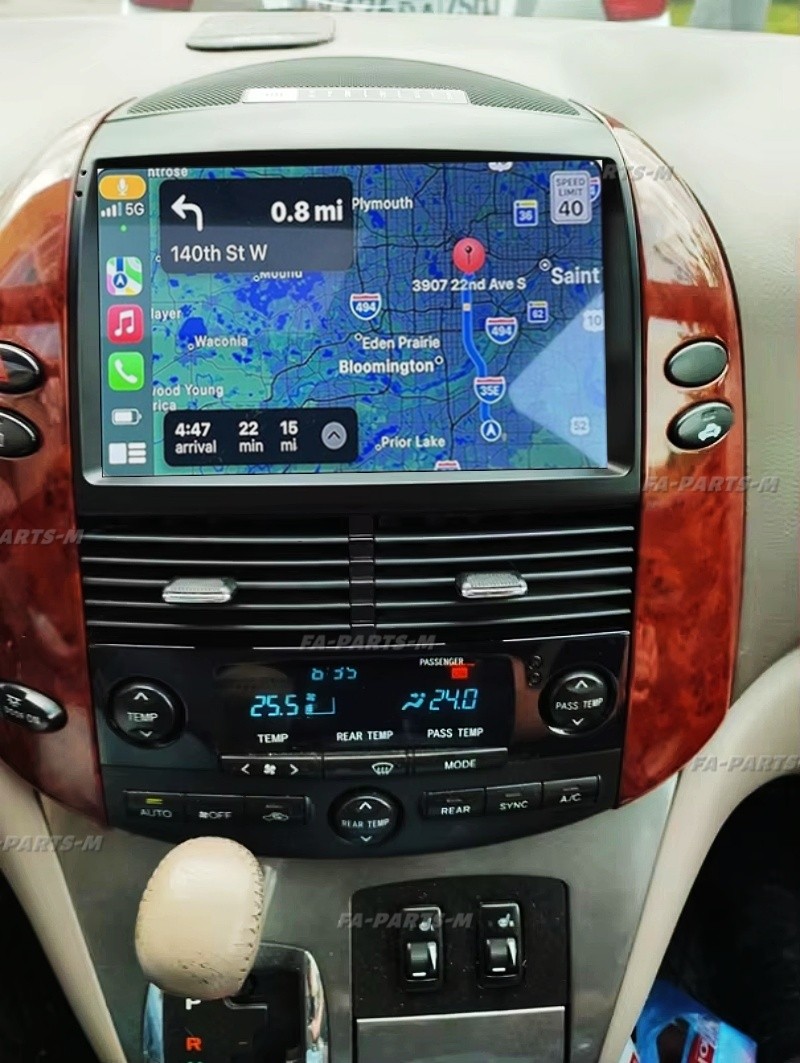 Radio Estéreo de Coche para Toyota Sienna 2004-2010 Android 13 Carplay GPS Navi