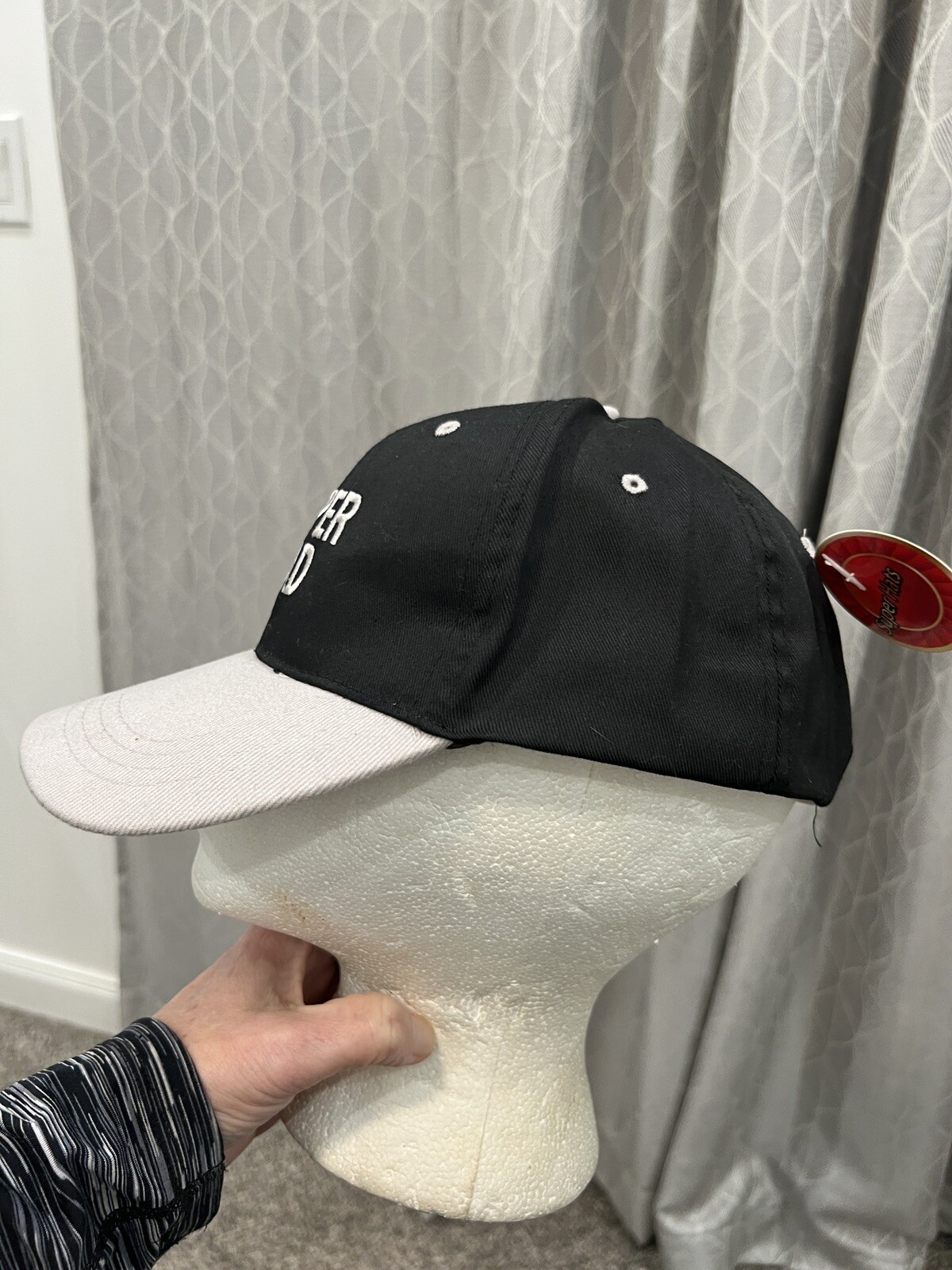 Super Dad Silver Letters on Black hat with Gray Bill Adj and EUC
