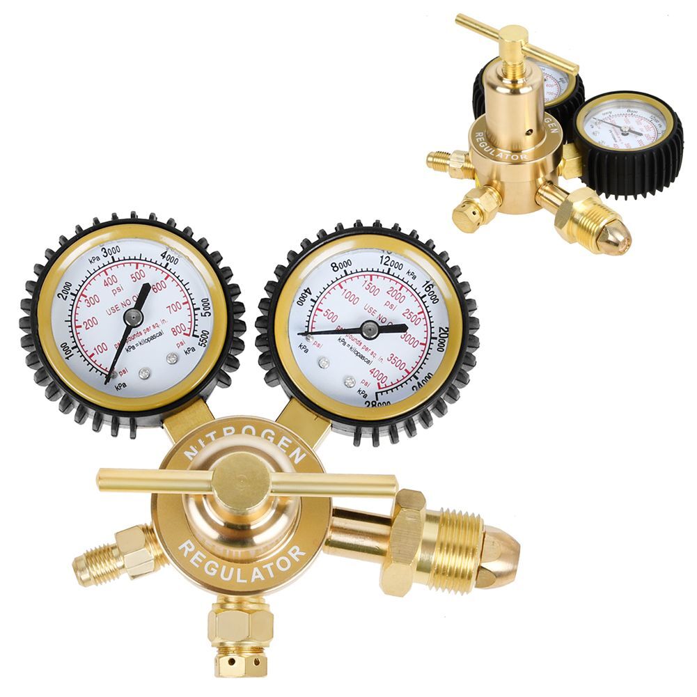 Nitrogen Regulator Pressure Control Valve Double Gauge CGA580 Inlet Thread 1/4"