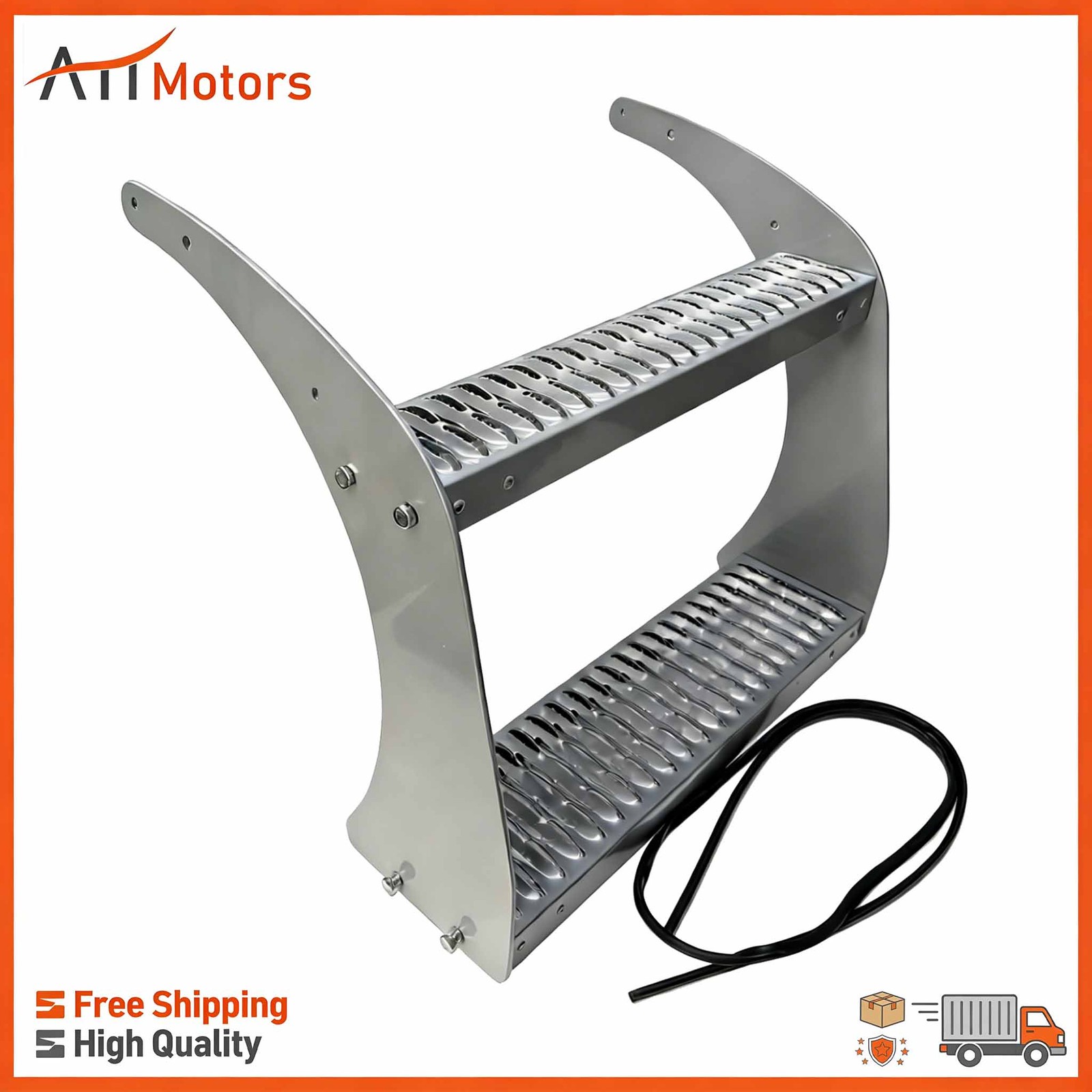 26" Fuel Tank Step For Peterbilt 389 All Models Silvery Non-Slip Fuel Tank Stair