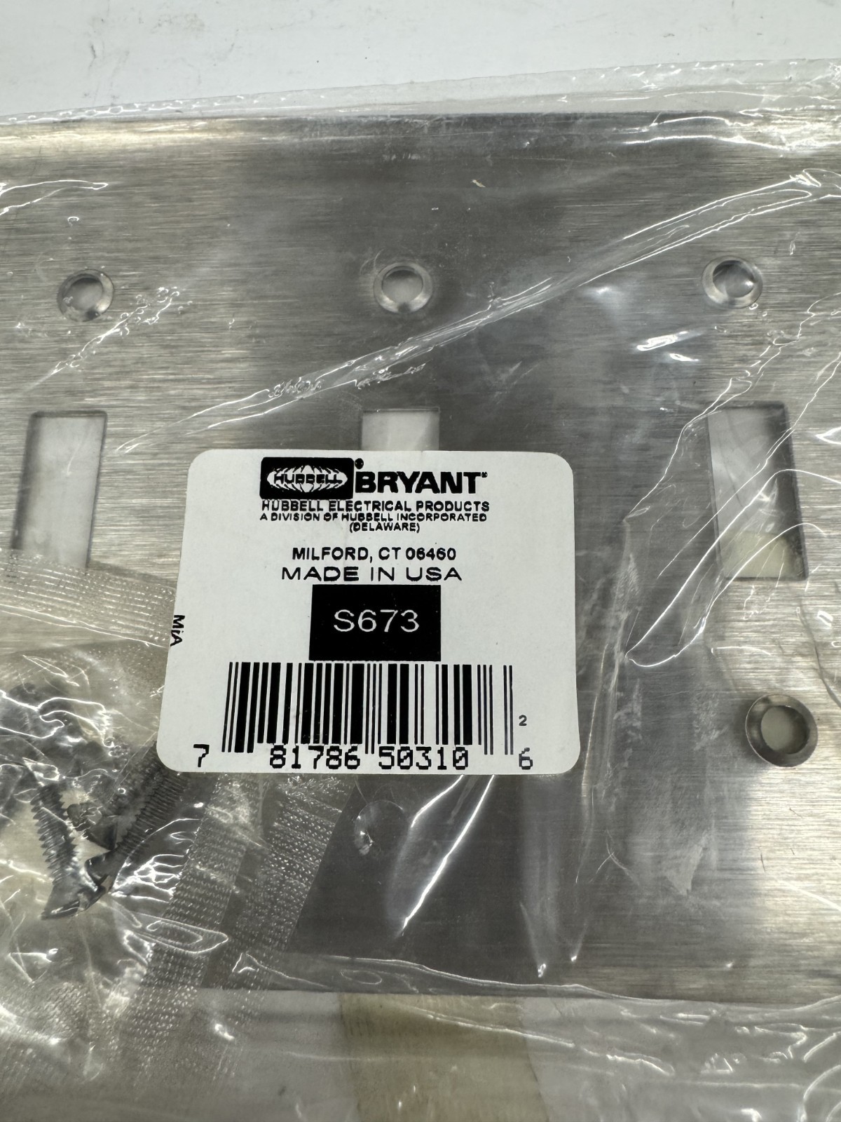 QTY/17 Bryant S673 3 Toggle Switch Wall Plate 302/304 Stainless Steel