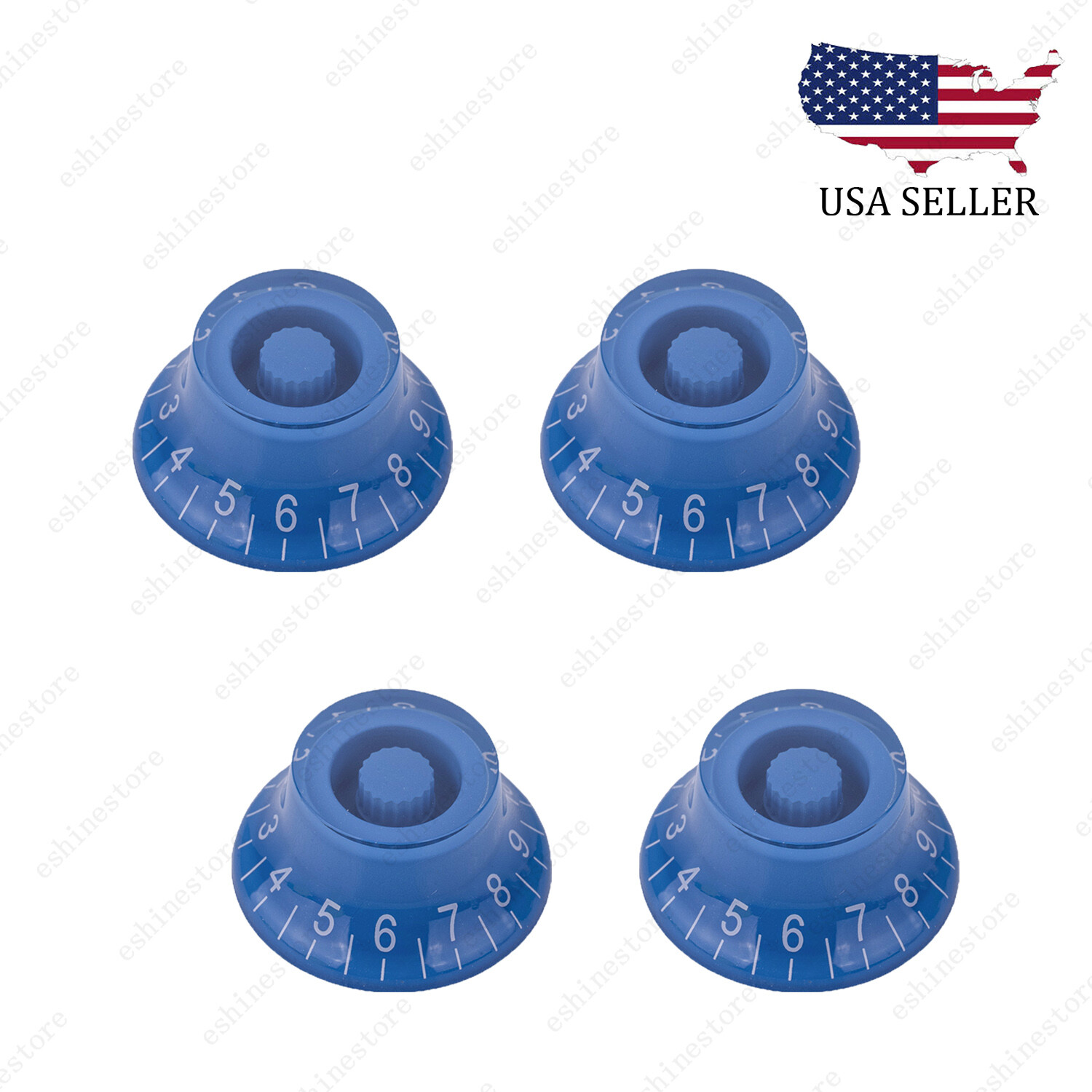 4 Pcs Blue LP Electric Guitar Knob Top Hat Knobs Bell Knobs for SG Les Paul