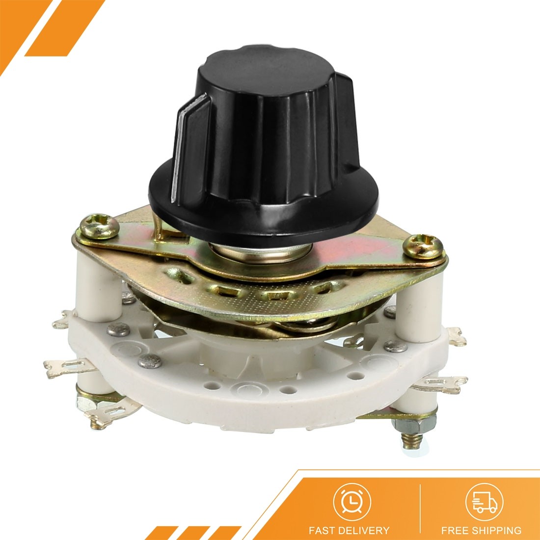 2P2T 2 Pole 2 Position 1 Deck Band Channel Rotary Switch Selector Knob