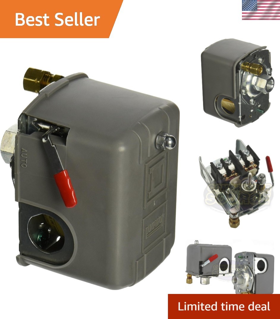 Compact Pumptrol Pressure Switch 95-125 psi - Unloader & On/Off Lever Included
