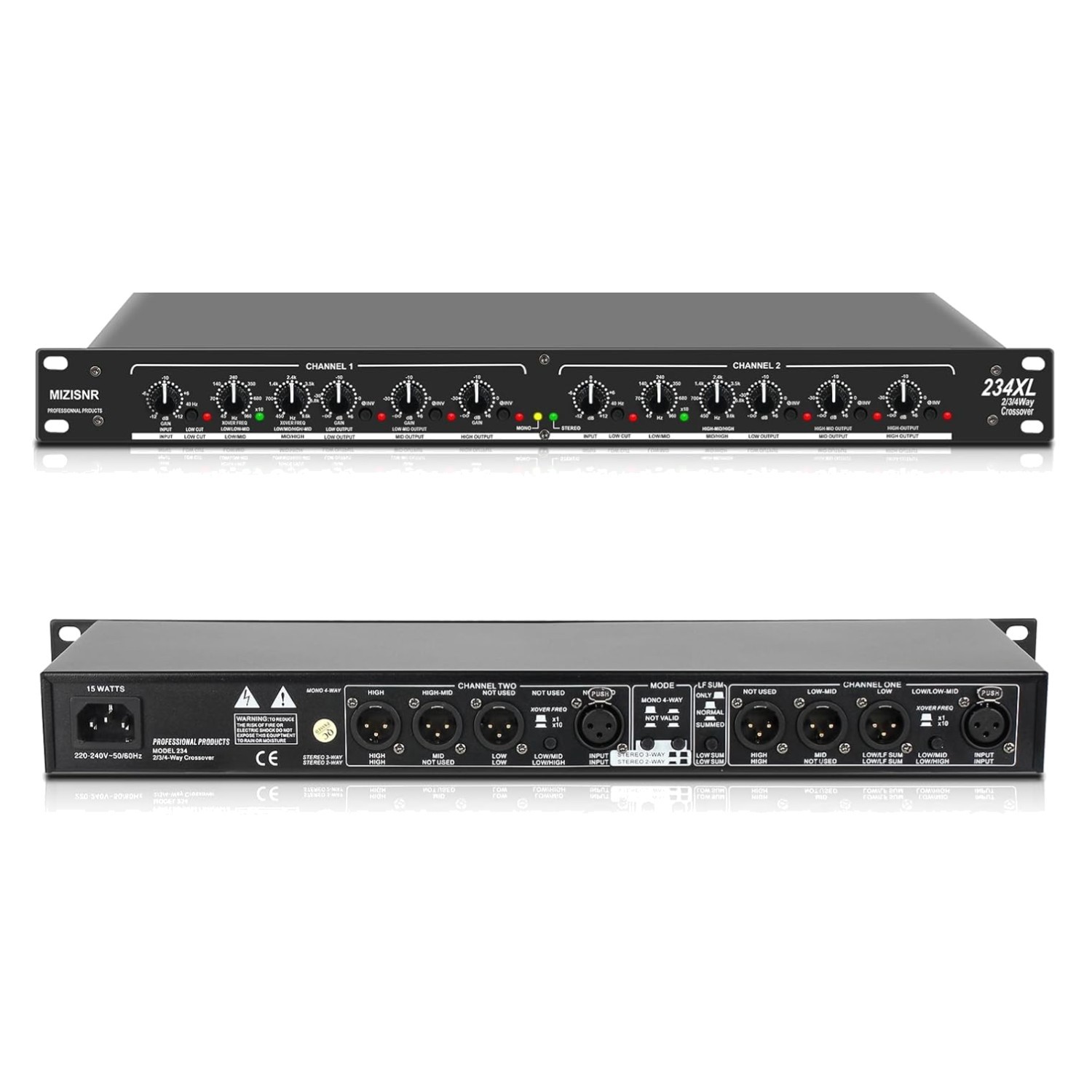Pro 2/3-Way Stereo Crossover XLR Input/Output-~