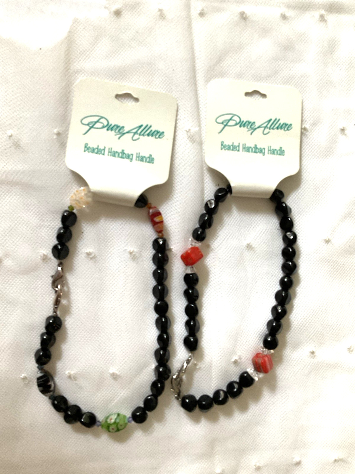 Pure Allure Beaded Purse Handbag Handles for Making a Purse Lot of 2 Glass Beads
