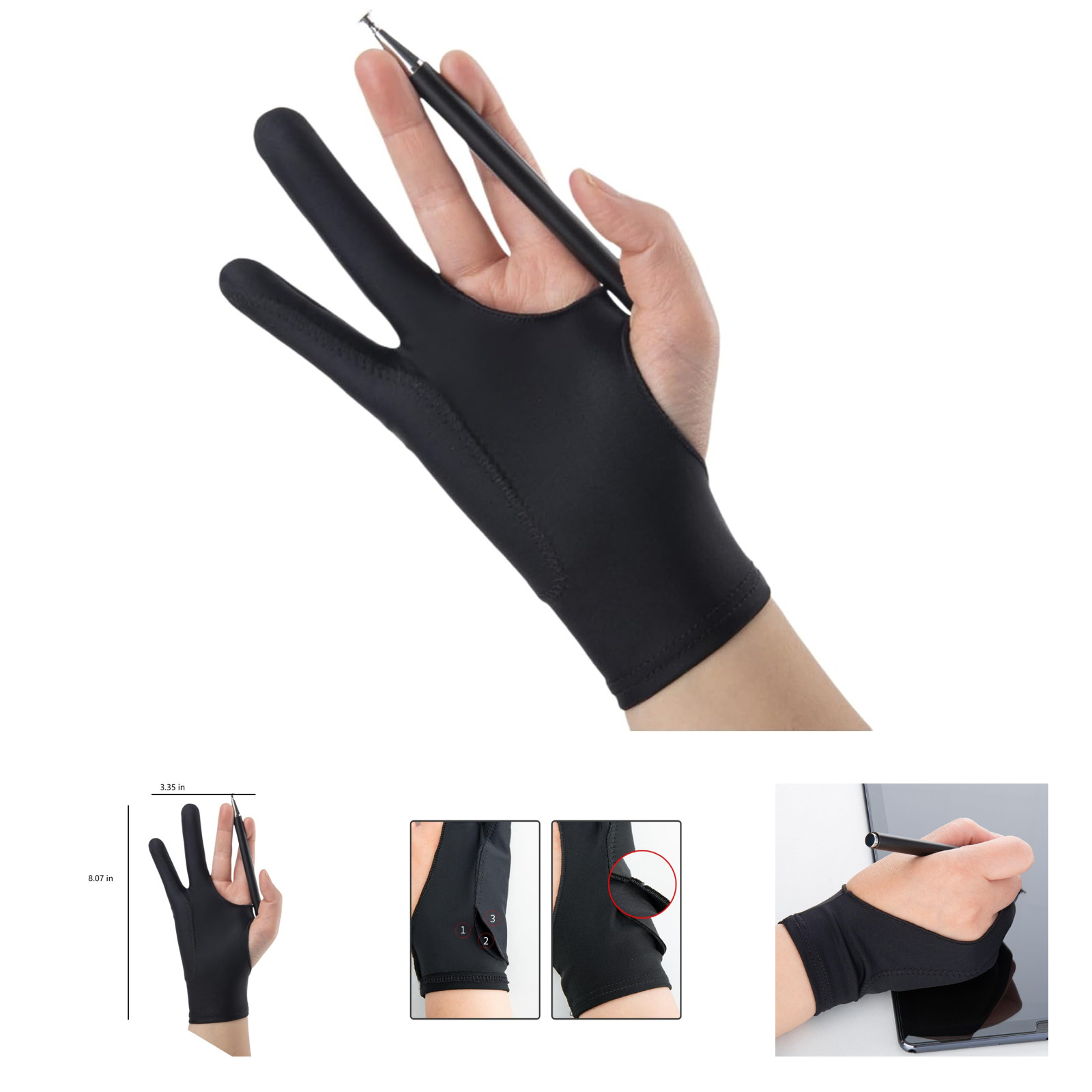 Drawing Glove Fits Left and Right Hand for Digital Tablet Paper Sketching