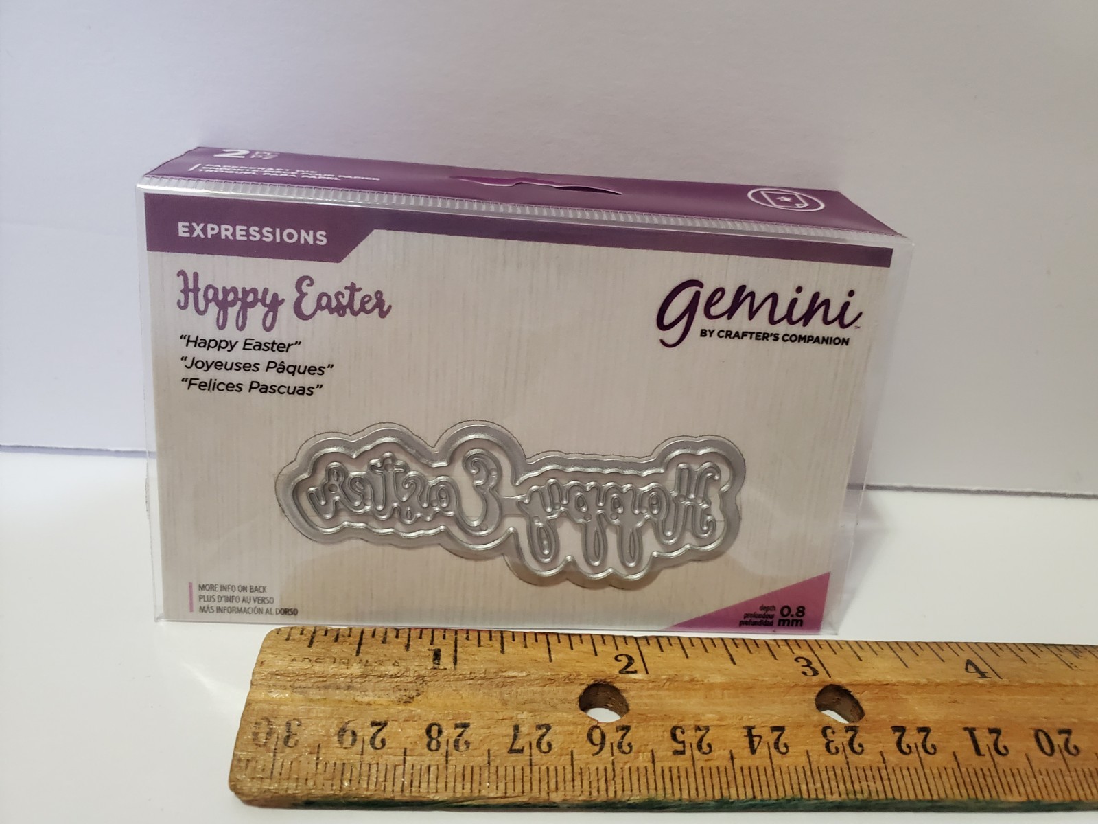 CC1 Crafters Companion Expressions Happy Easter 2pc Die 1" X 2.5"