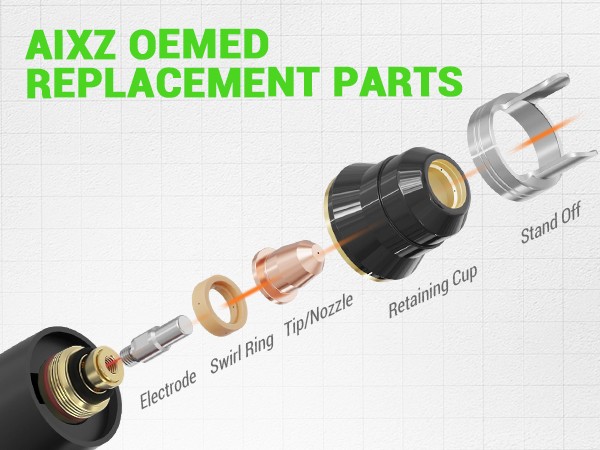 AIXZ 9 Pcs Plasma Cutting Torch Consumables Sets for Low-Frequency Welding Torch