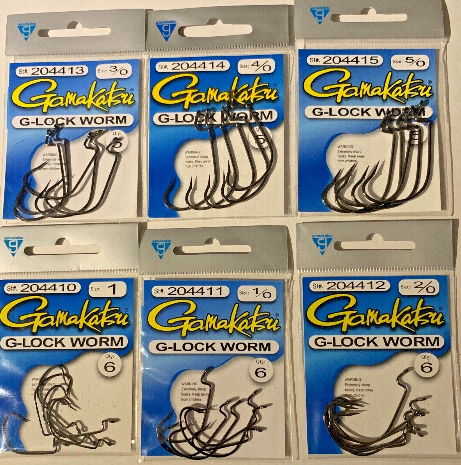 Gamakatsu Hook G-Lock G Lock Extra Wide Gap Worm NS Black - Choose