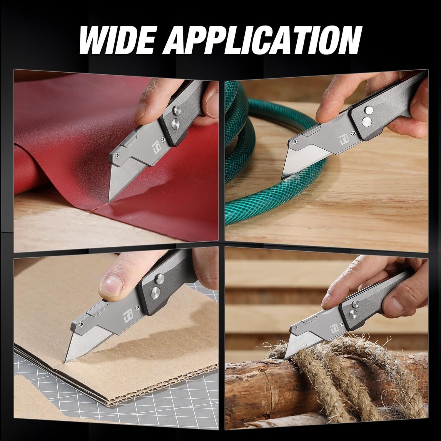 Advanced Titanium Folding Utility Knife with 10 Extra Blades - Gift-Ready Design