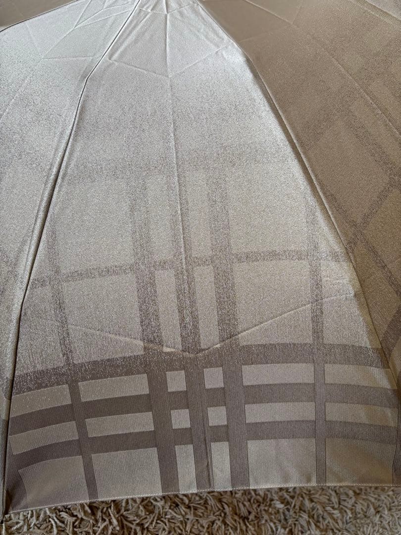 Burberry Folding Umbrella Beige Check Pattern Polyester One Size Japan Unused