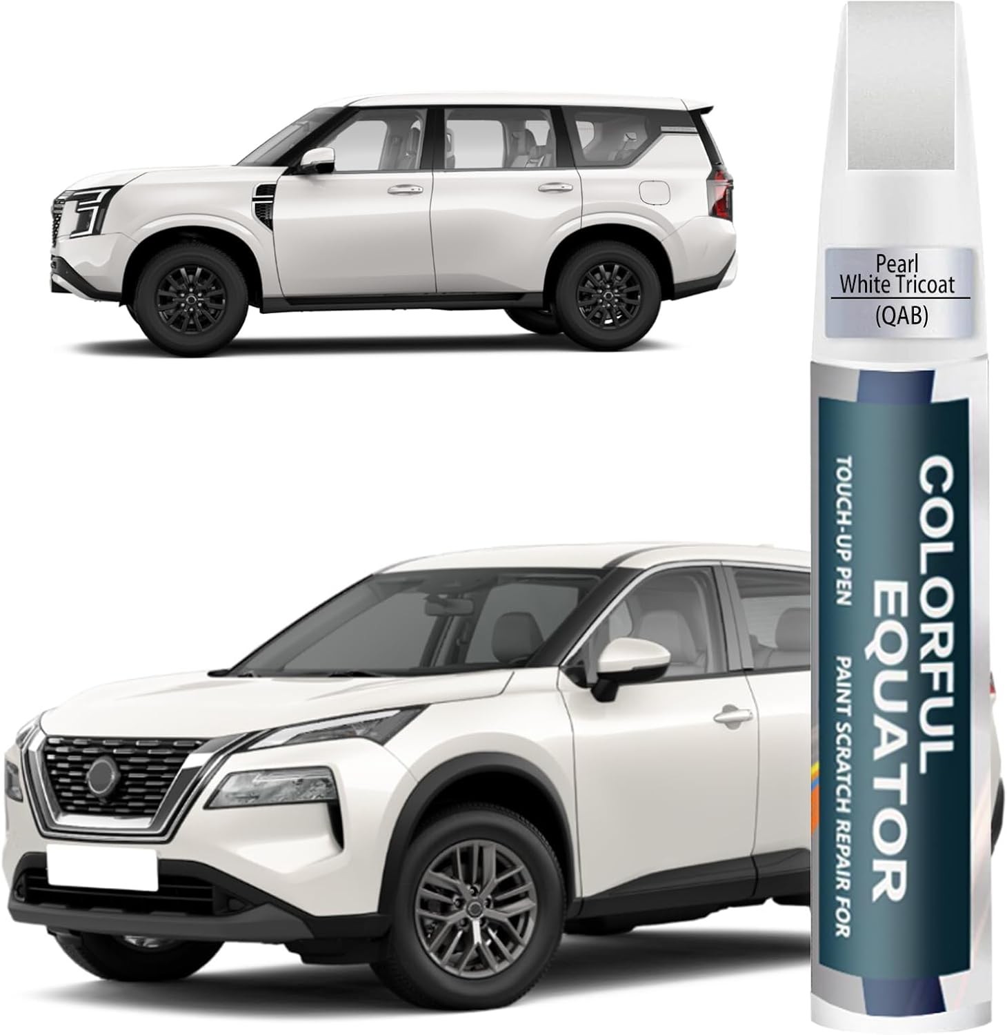 Touch Up Paint Kit for Nissan QAB Pearl White Tricoat Car Scratch Remover DIY