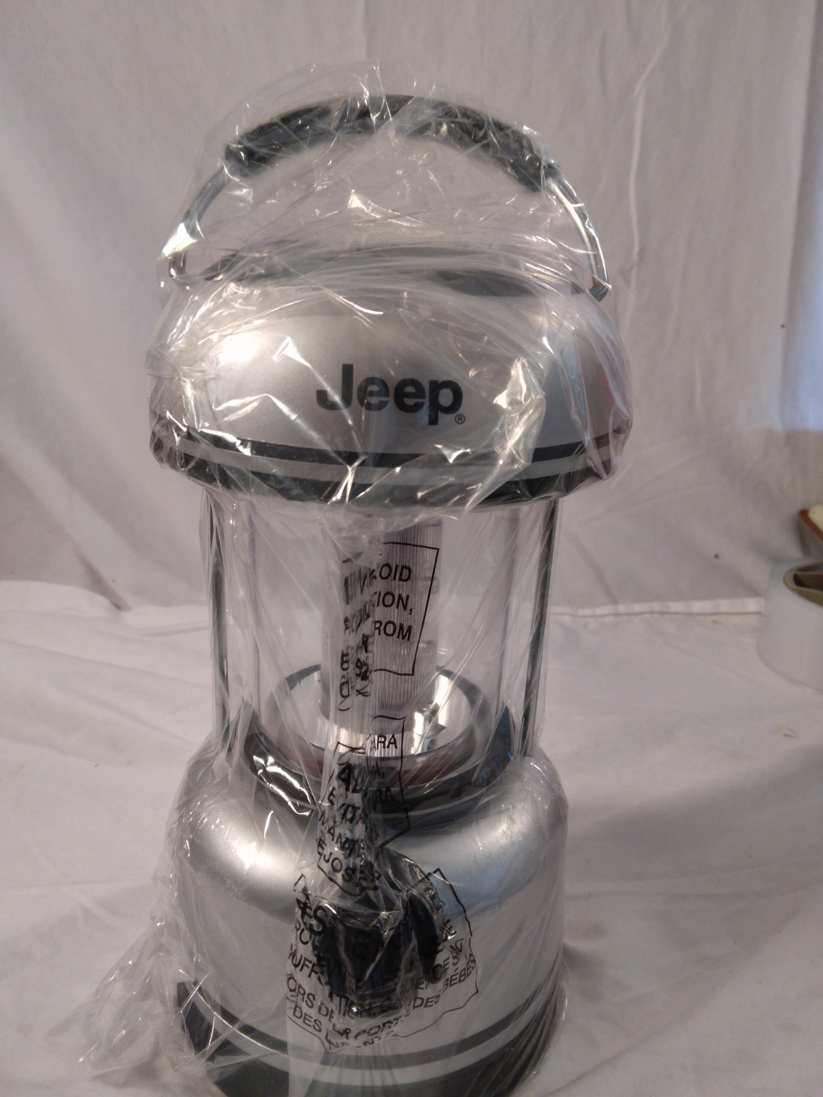 Jeep LED Lantern Model 56107–Grey/Black–Remote Control–Battery Powered- New