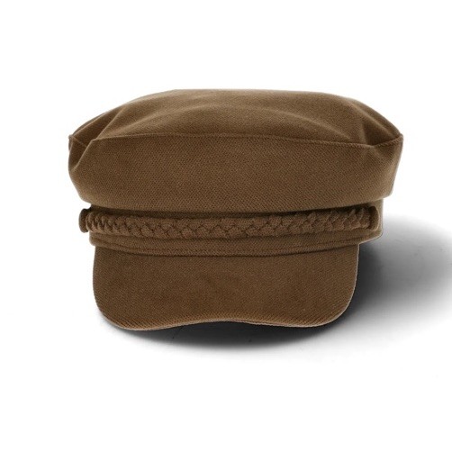 Time and Tru Women's Cabbie Hat with Braided Trim, Brown , NEW One Size