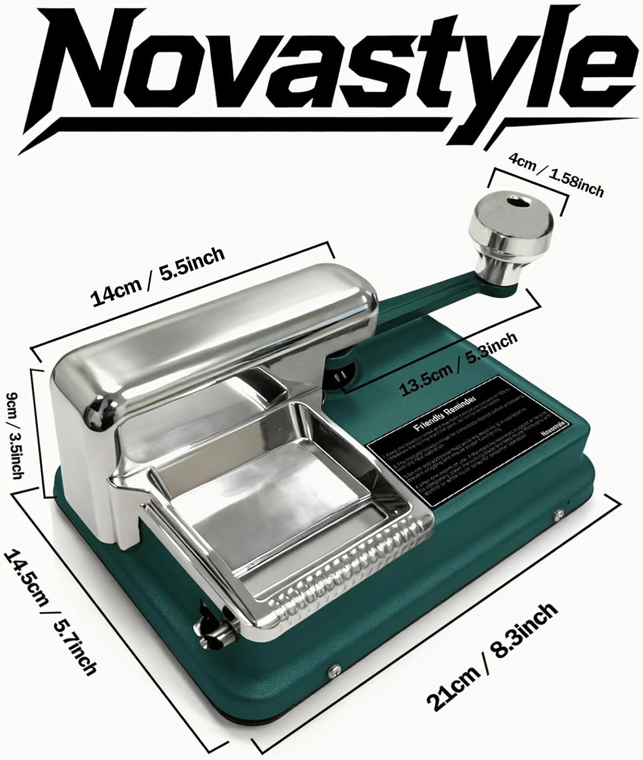 Cigarette Rolling Machine, Cigarette Roller for 8mm Rolling Papers, Hunter Green