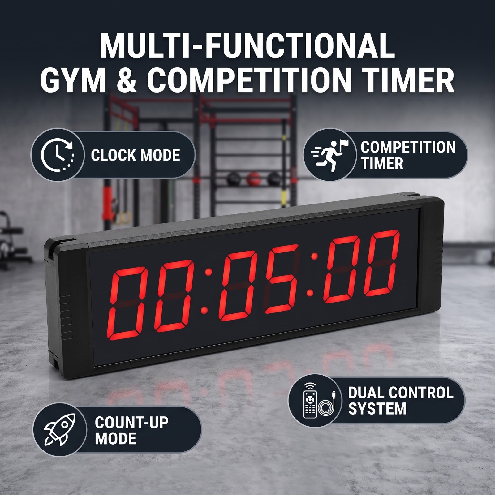 Large LED Timer With Remote Control Red Countdown Clock Stopwatch Interval T NEW