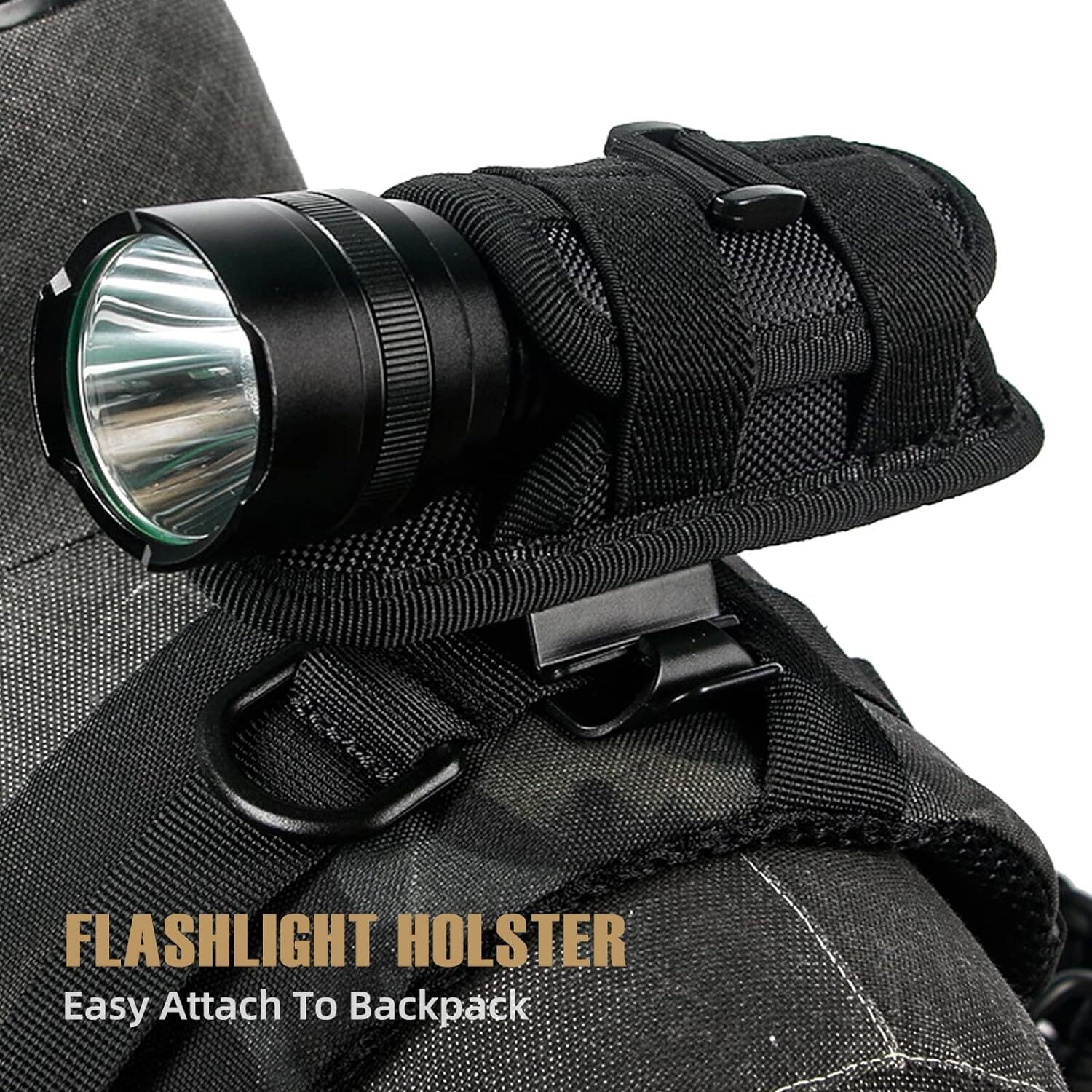 Tactical Flash Light Nylon Pouch Belt Adjustable Heavy Duty Flashlight Holder