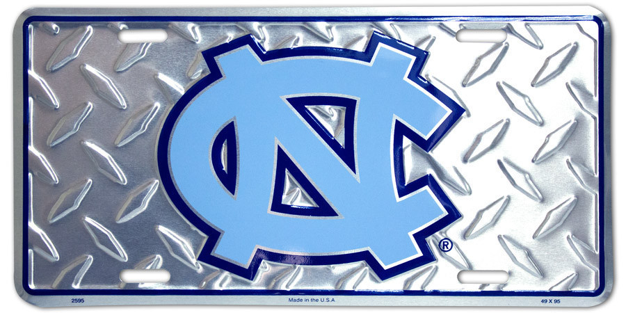 NORTH CAROLINA TAR HEELS CAR TRUCK TAG DIAMOND LICENSE PLATE METAL TAR HEEL SIGN