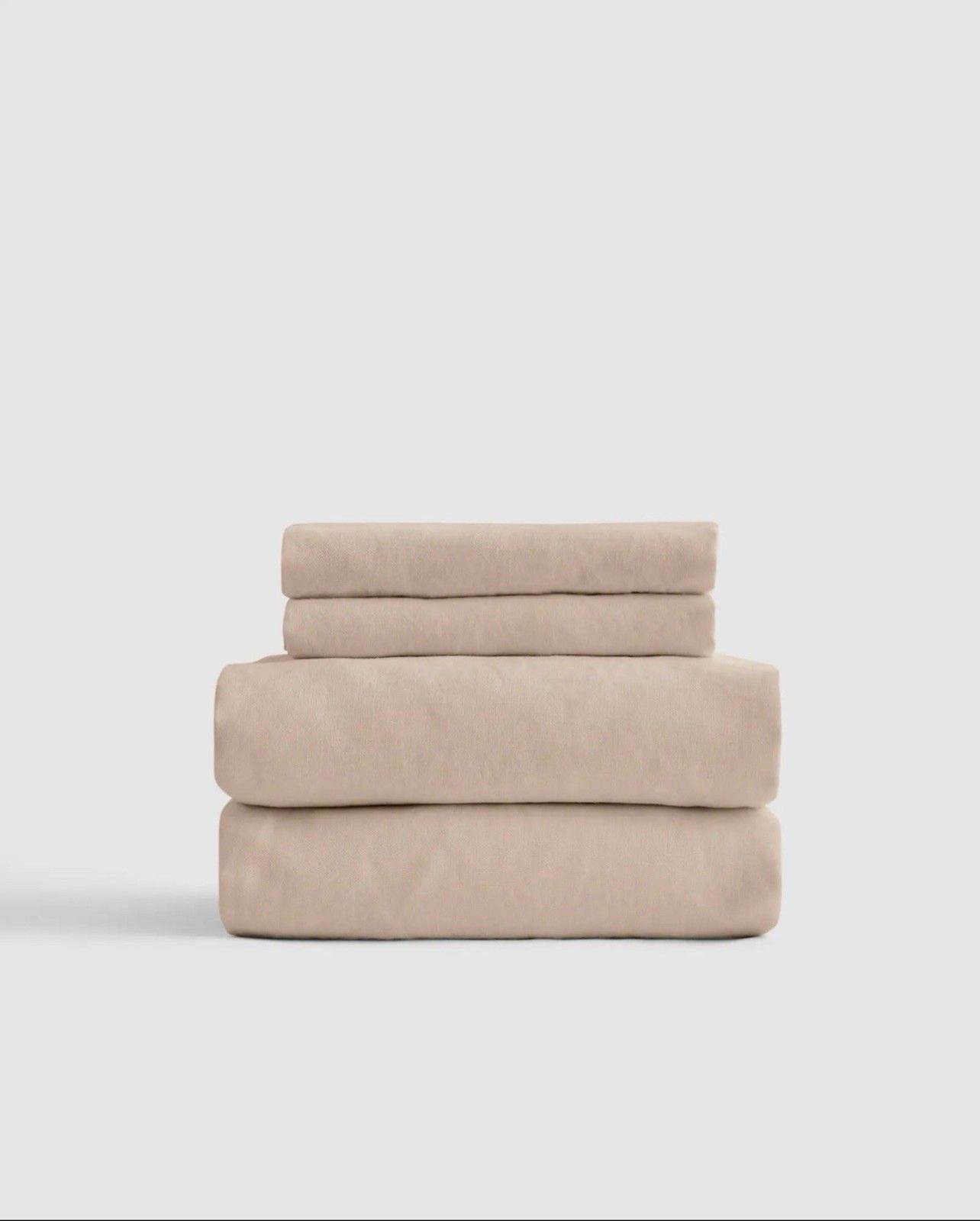 Quince Organic Brushed Cotton Sheet Set 4 Piece QUEEN Toffee NEW $99.90 Retail