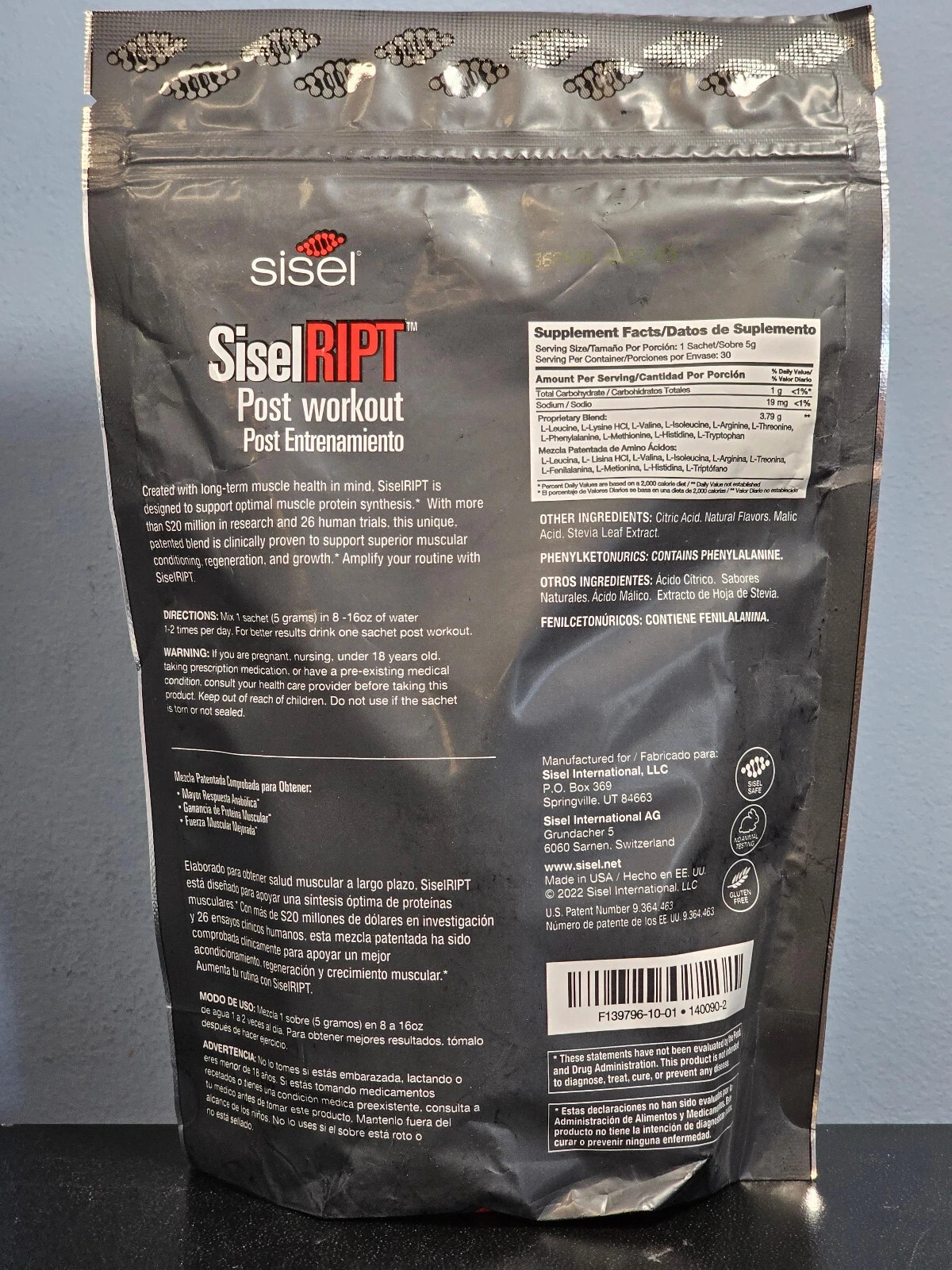 Sisel SiselRIPT RIPT Post Workout Lemon Berry 30 Sachets - New! Exp 2027