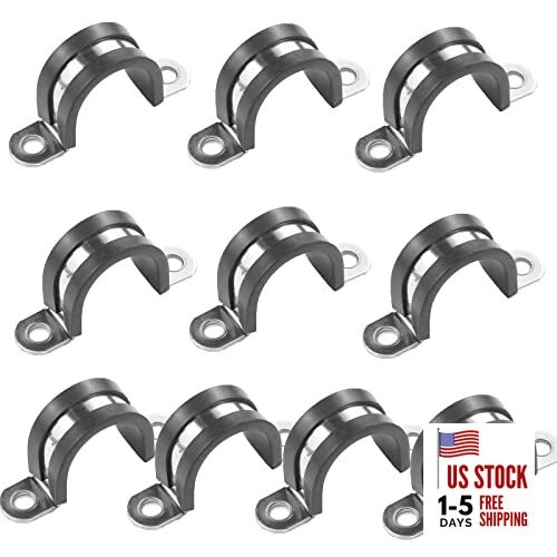 10pcs 32mm 2 Hole U-Tube Strap Clamp, 304 Stainless Steel with 32mm(1.26inch)