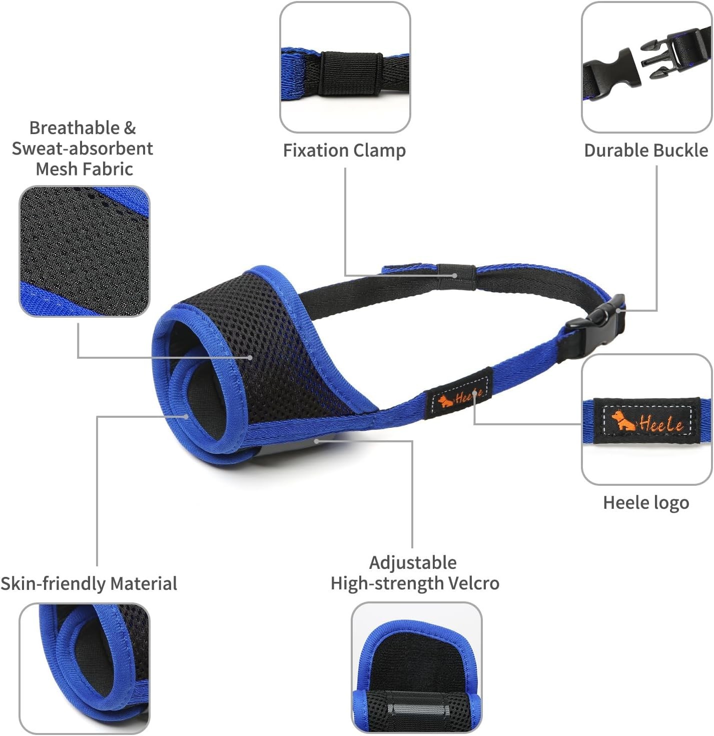 Comfortable & Humane Dog Muzzle, Anti Biting for Small, Medium & Large Dogs