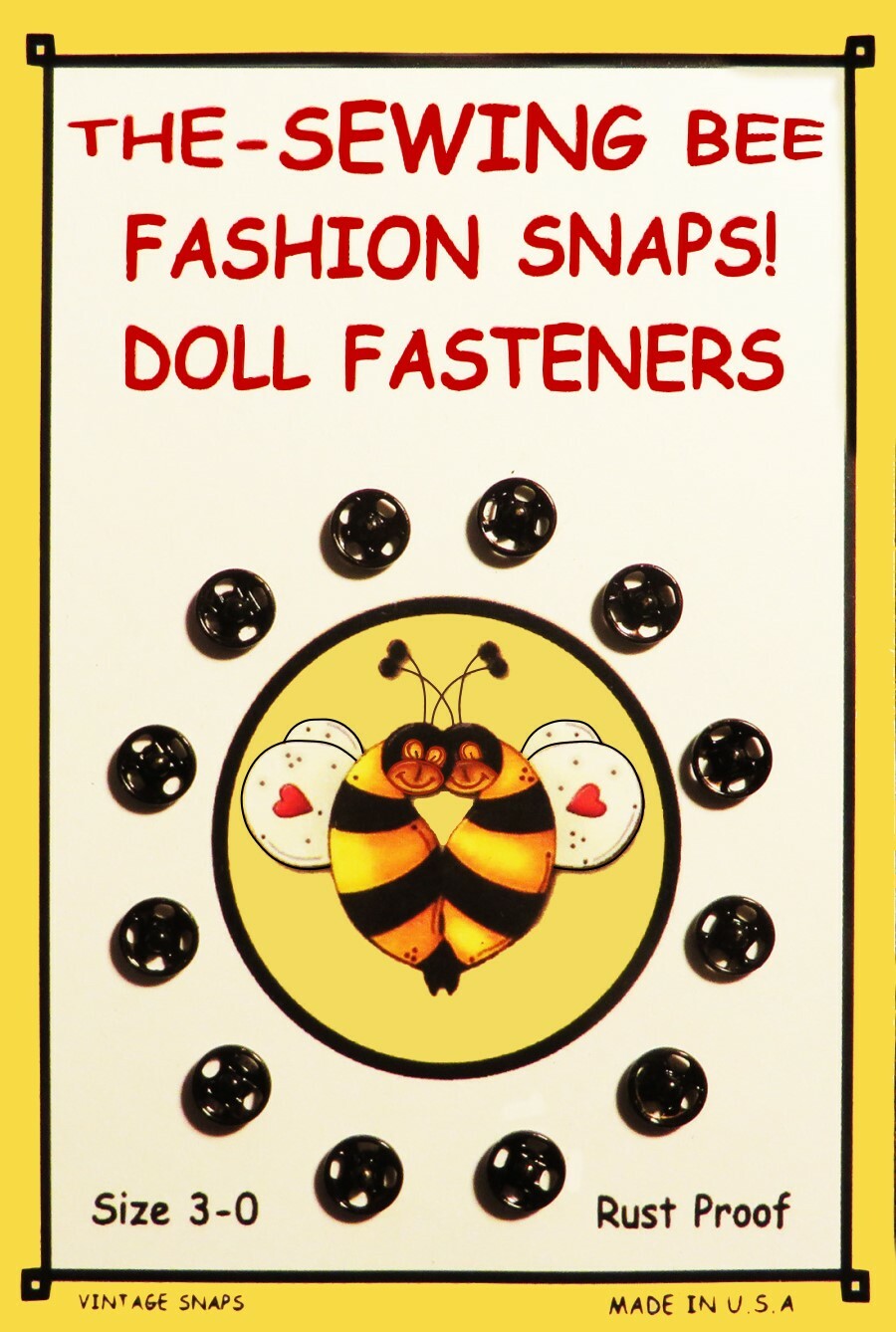 3/0 Black Round Snaps Sewing fasteners made for doll patterns and other things!