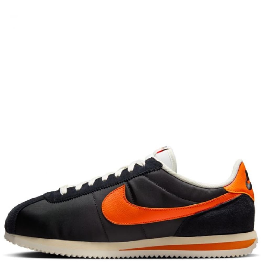 Nike Mens' Cortez Textile Shoes - Black/Sail/Muslin/Safety Orange